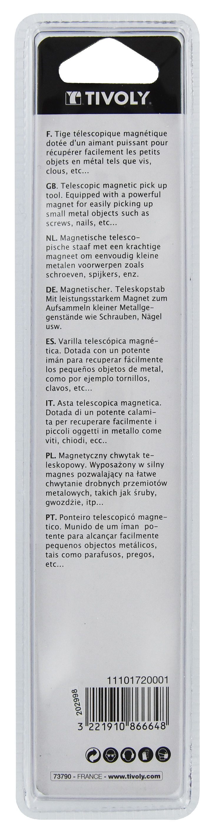 Tige magnétique L62mm TIVOLY - 11101720001