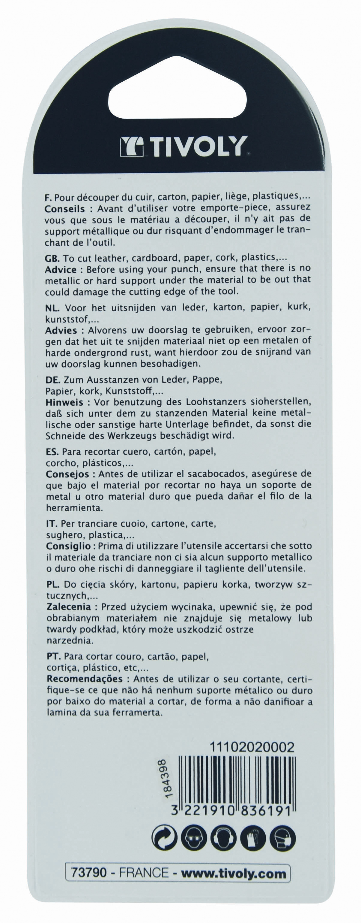 Emporte-pièces Ø 6-8-10 TIVOLY - 11102020002