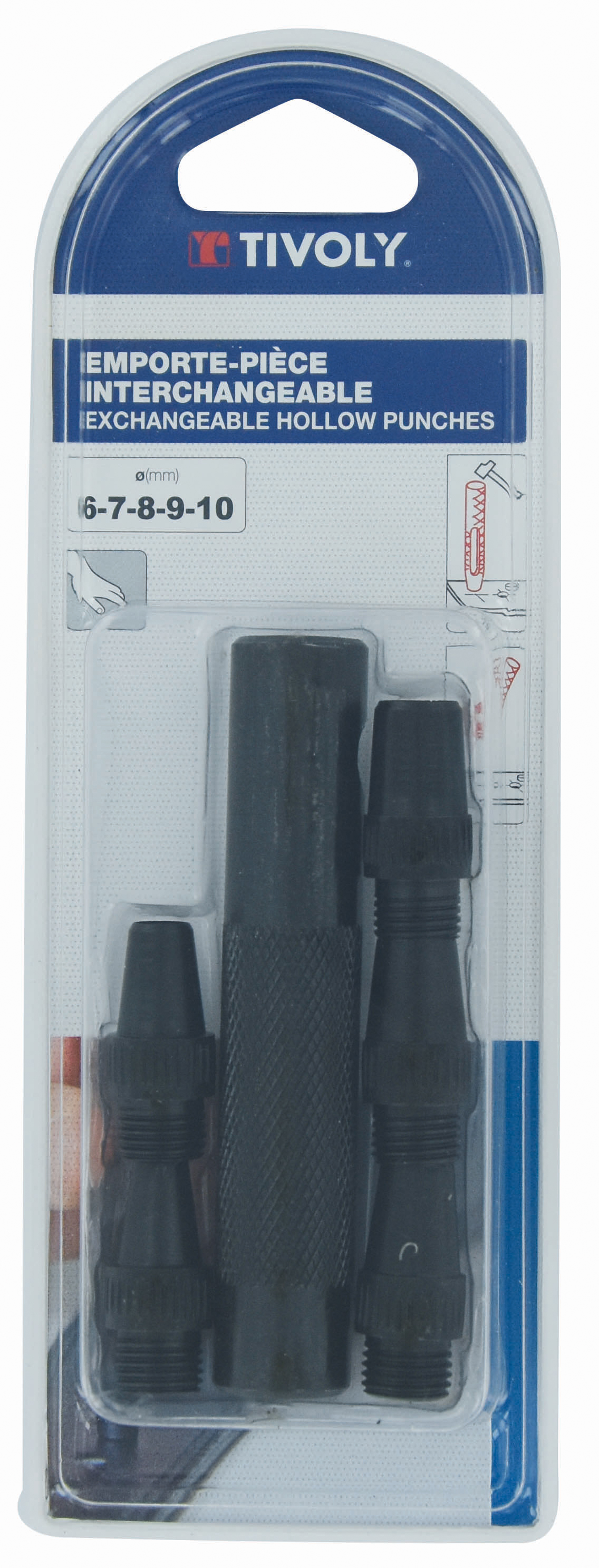 Emportes-pièces interchangeables Ø 6-7-8-9-10 TIVOLY - 11102120002