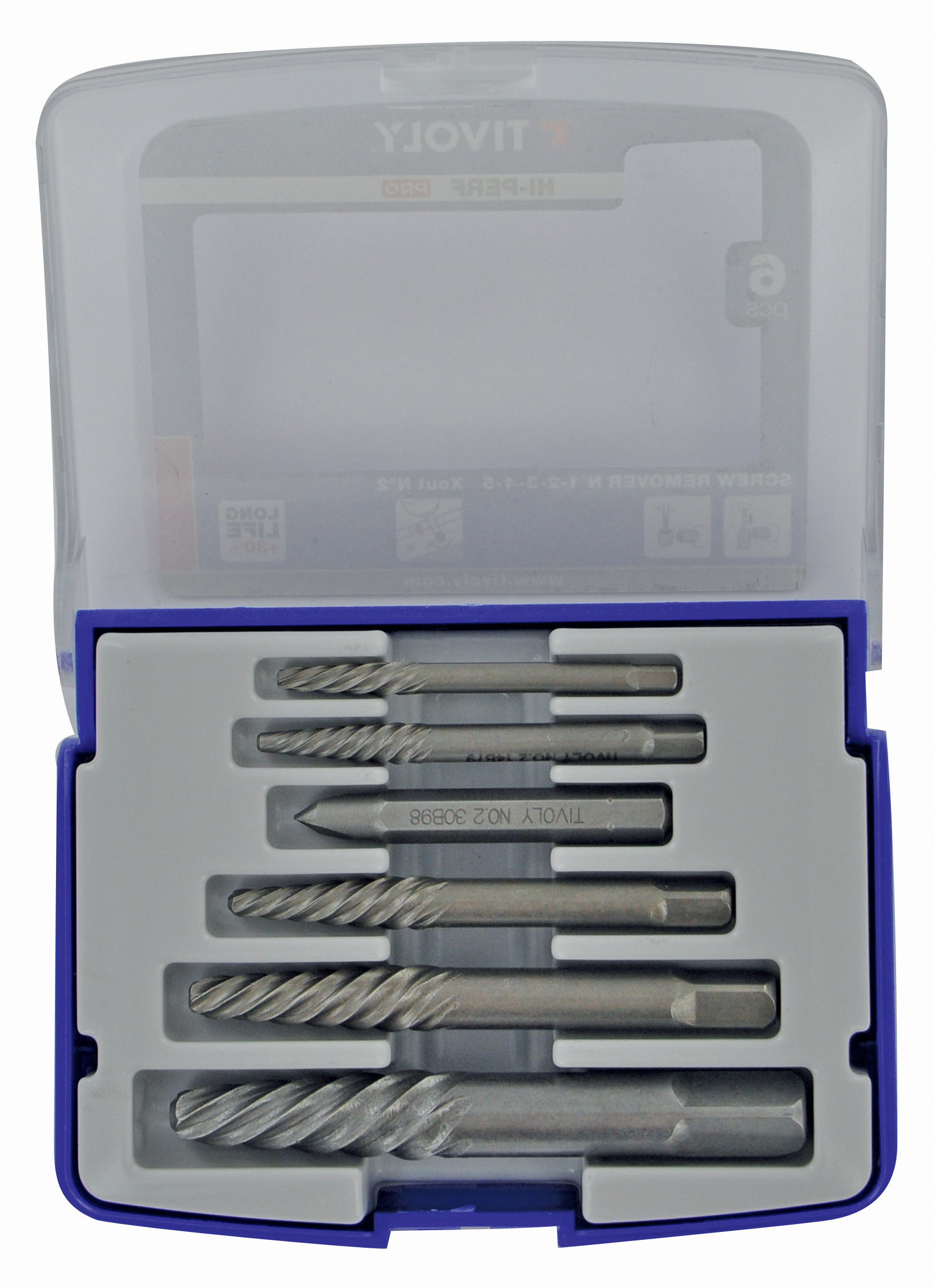 6 pièces -5 extracteurs goujons et vis cassés + 1 X-out N°2 TIVOLY - 11111070001