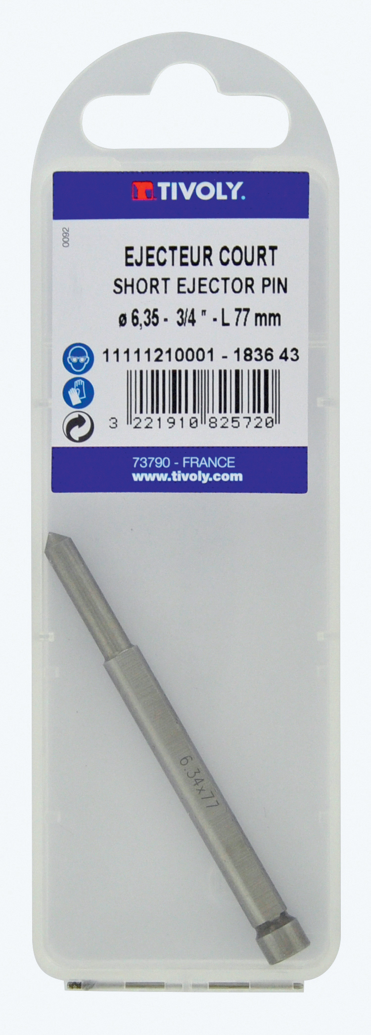 Ejecteur pour fraise à carotter Ø6.34 (Blister) TIVOLY - 11111210001