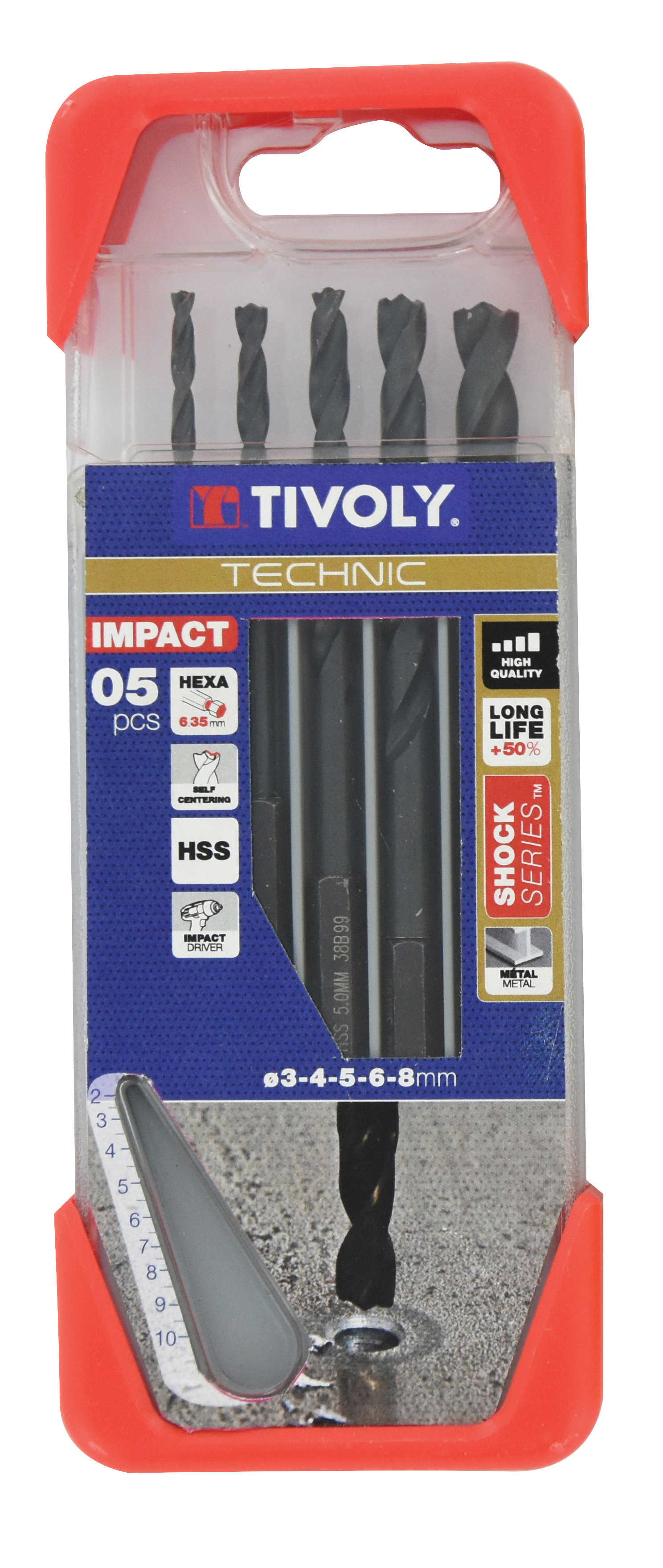 5 forets métal HSS taillé meulé affûtage spécial queue hexagonale 6,35mm Ø 2 à 6mm TIVOLY - 11434370002