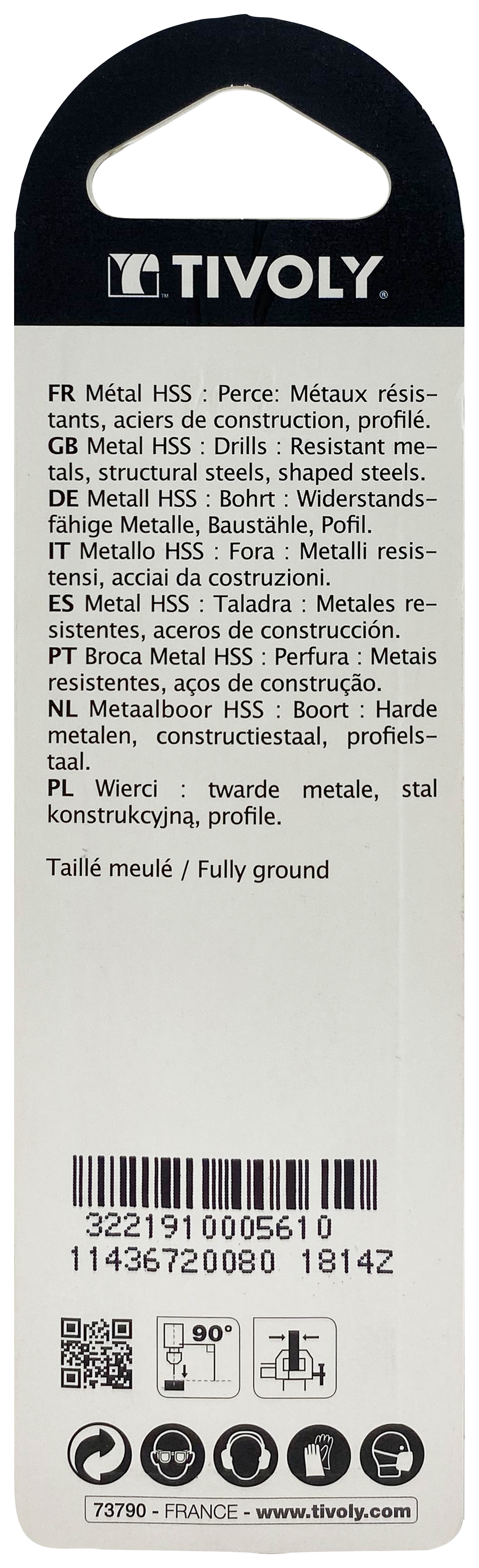 Foret métaux taillé meulé HSS -Revêtu STEAM -DIN338 -h8 -Pointe en croix Ø: 0.8 L: 30 TIVOLY - 11436720080