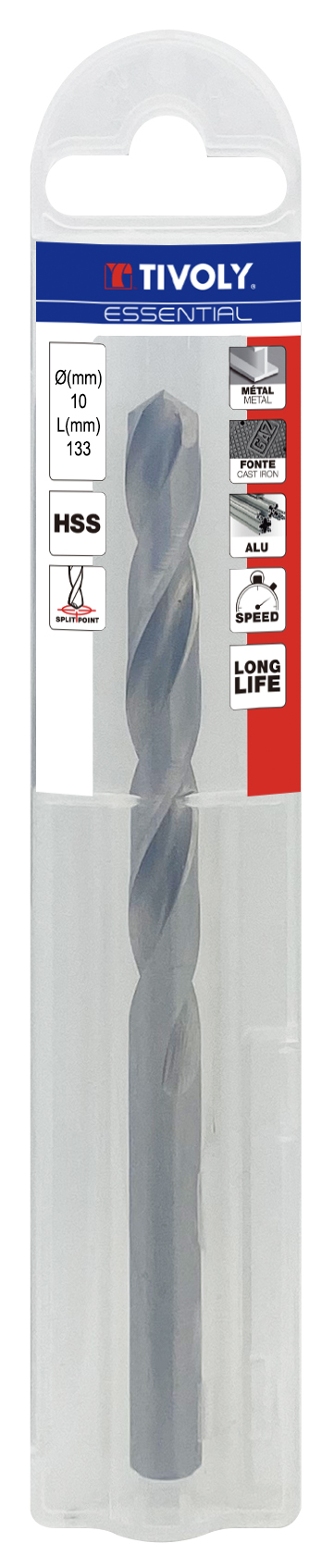 Foret métaux taillé meulé HSS -Revêtu STEAM -DIN338 -h8 -Pointe en croix Ø: 4.8 L: 86 TIVOLY - 11436740480