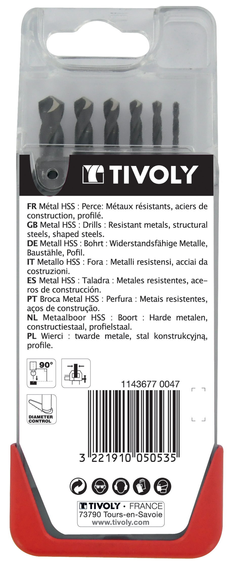 6 forets métaux HSS STEAM taillés meulés pointe en croix Ø 2 à 8mm TIVOLY - 11436770047