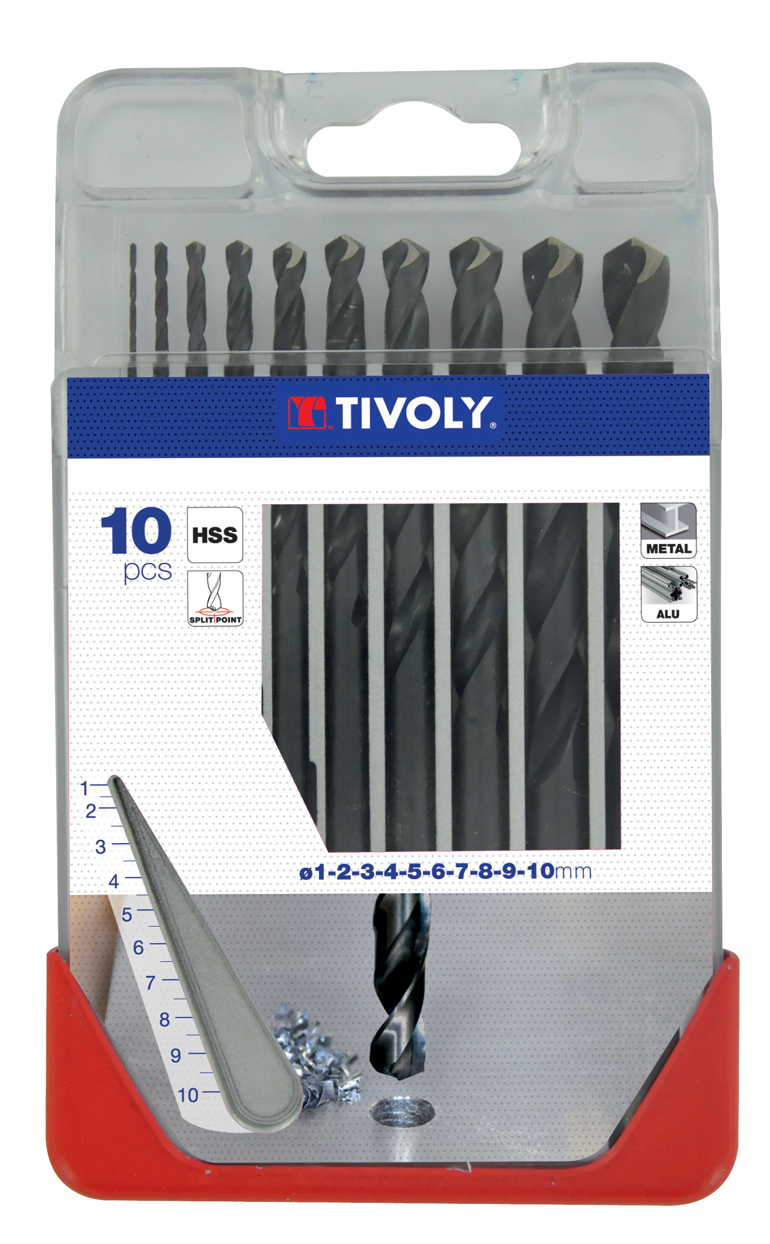 10 forets métaux HSS STEAM taillés meulés pointe en croix Ø 1 à 10mm TIVOLY - 11436770049