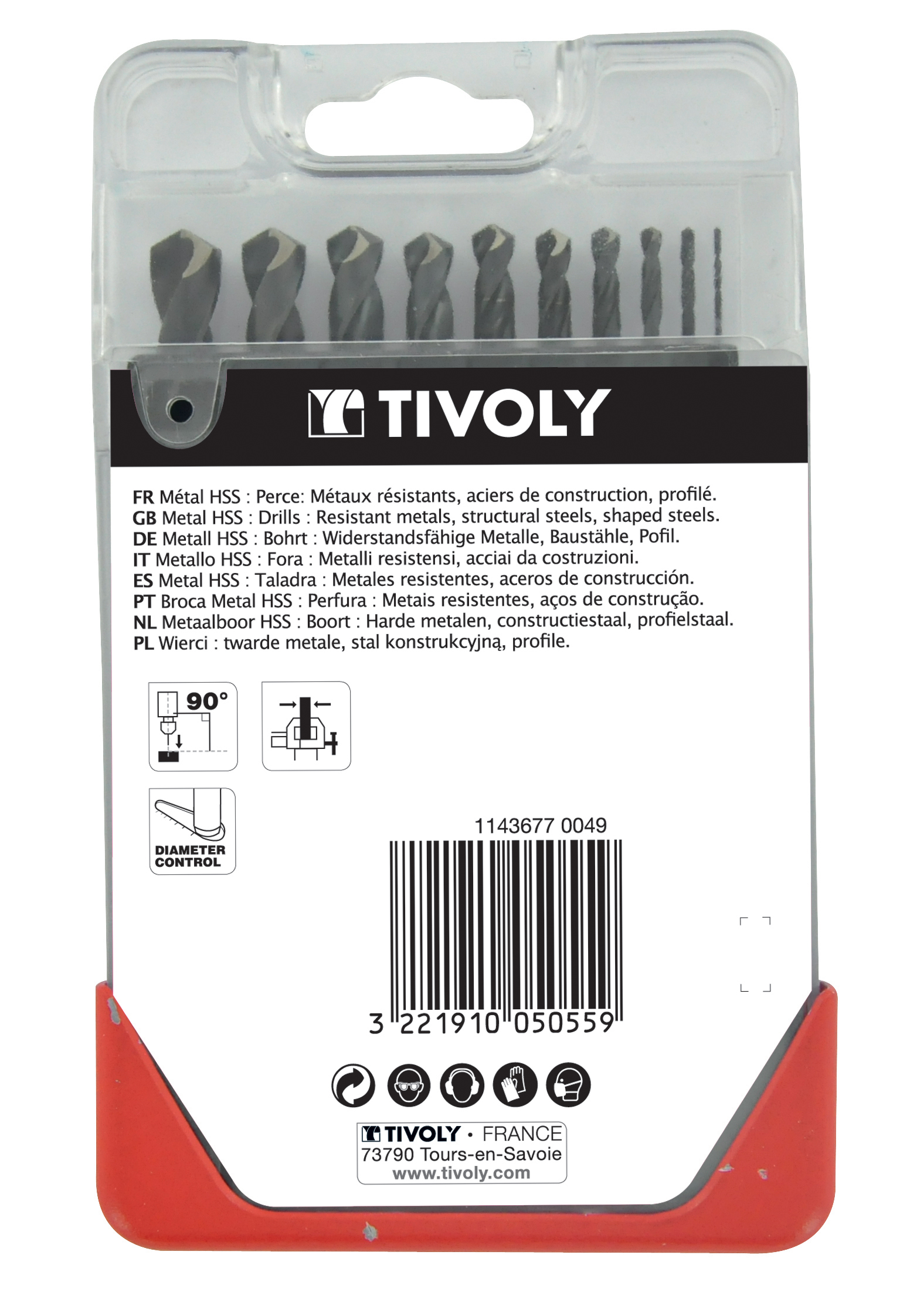 10 forets métaux HSS STEAM taillés meulés pointe en croix Ø 1 à 10mm TIVOLY - 11436770049