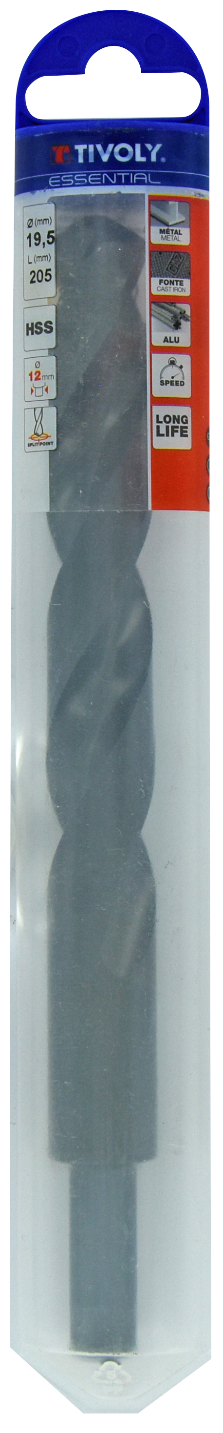 Foret métaux taillé meulé HSS -Revêtu STEAM -DIN338 -h8 -Queue réduite Ø: 19.5 L: 205 TIVOLY - 11436841950