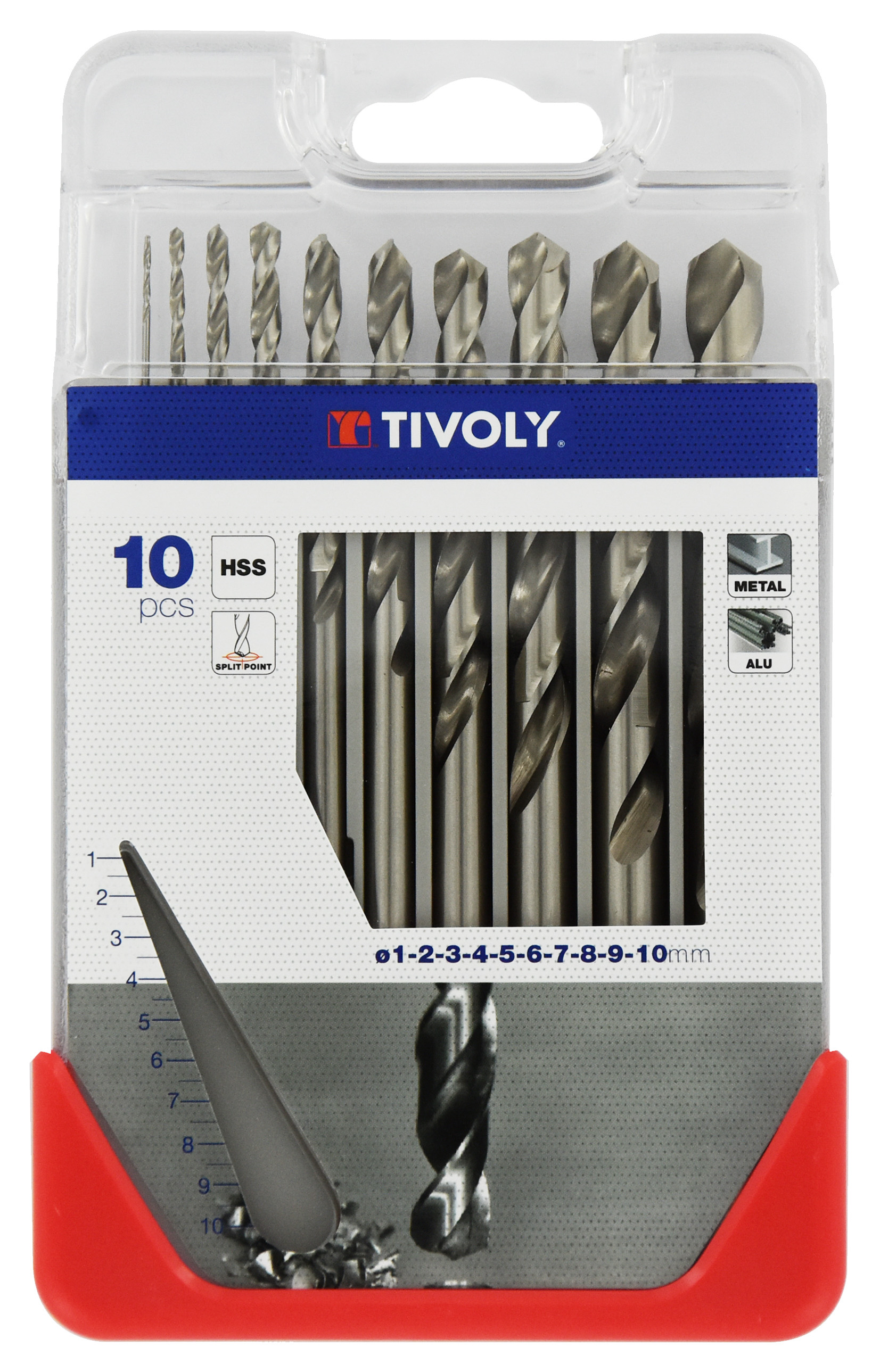 10 forets métaux HSS taillés meulés pointe en croix Ø 1 à 10mm TIVOLY - 11437770004