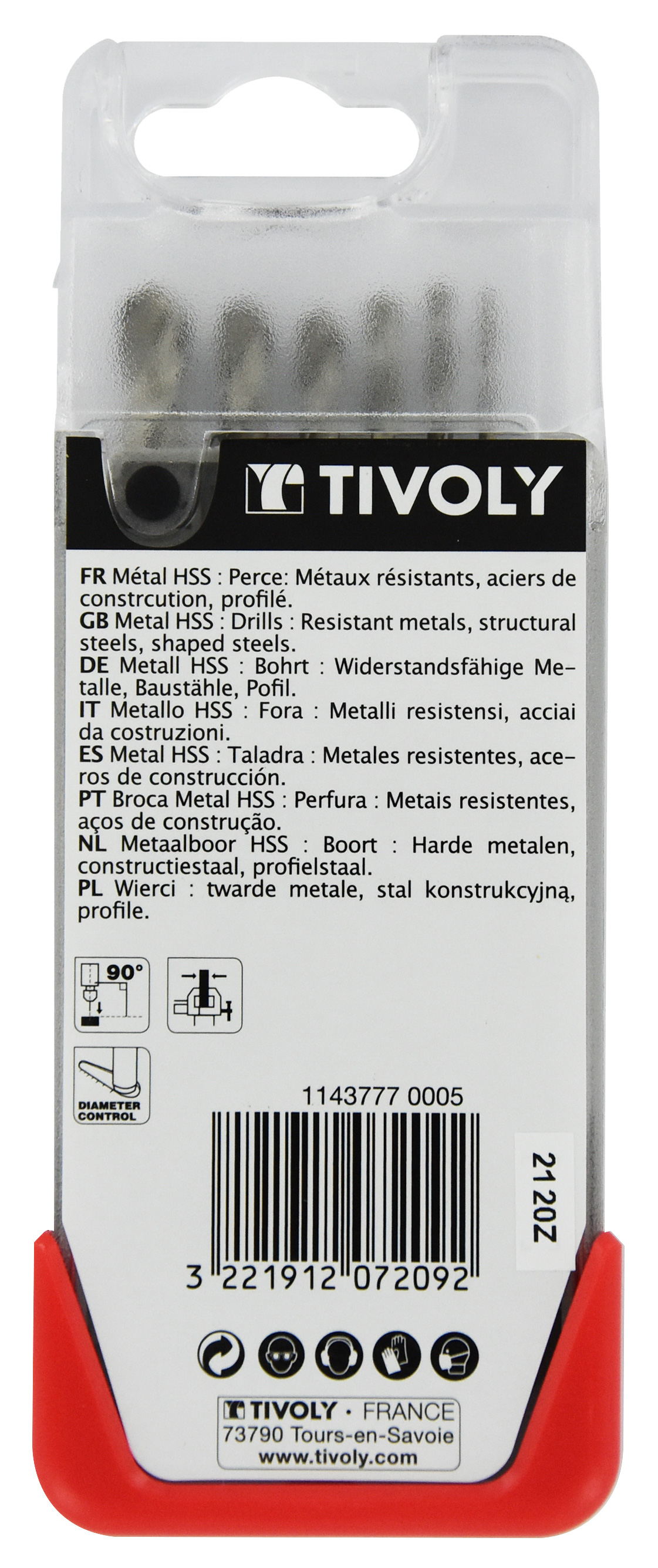 6 forets métaux HSS taillés meulés pointe en croix Ø 2 à 8mm TIVOLY - 11437770005