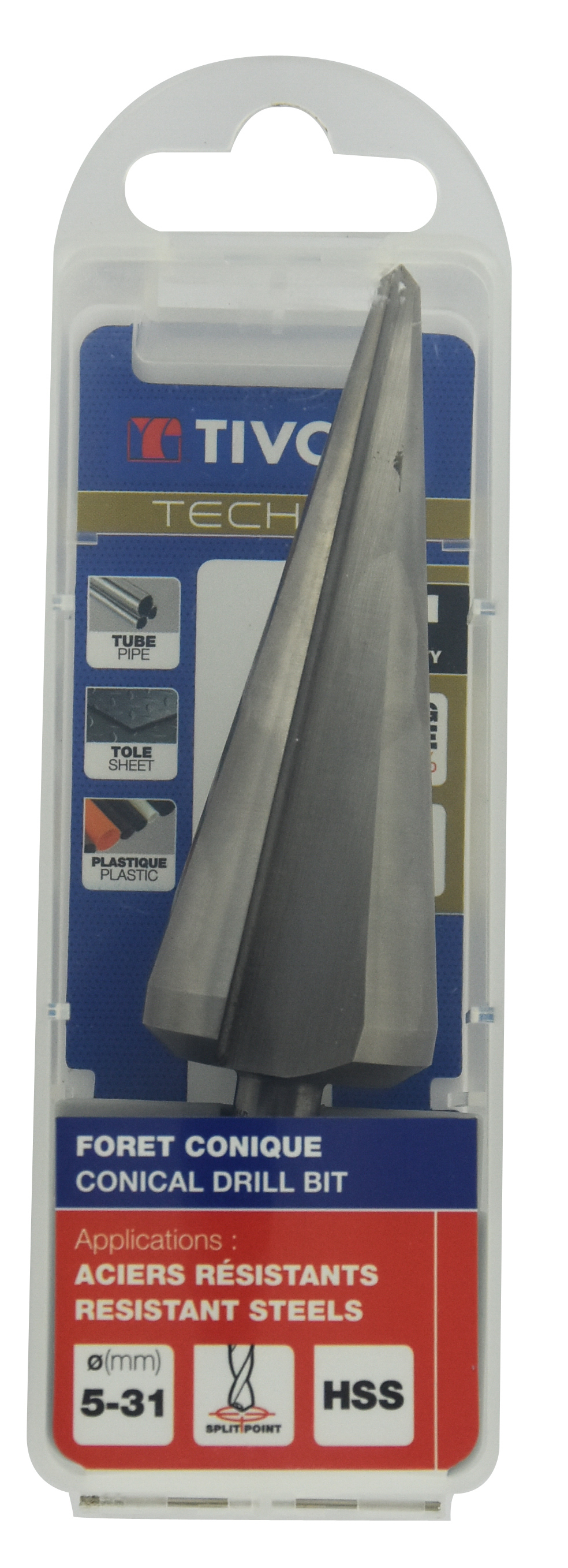 Foret conique lisse HSS -TivolyNorm -Pointe en croix / ØMin/Max : 5/31 TIVOLY - 11438620531
