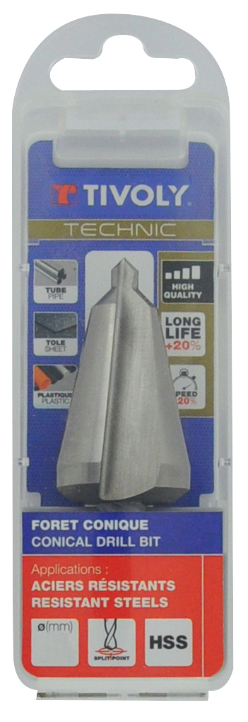 Foret conique lisse HSS -TivolyNorm -Pointe en croix / ØMin/Max : 16/30.5 TIVOLY - 11438621630
