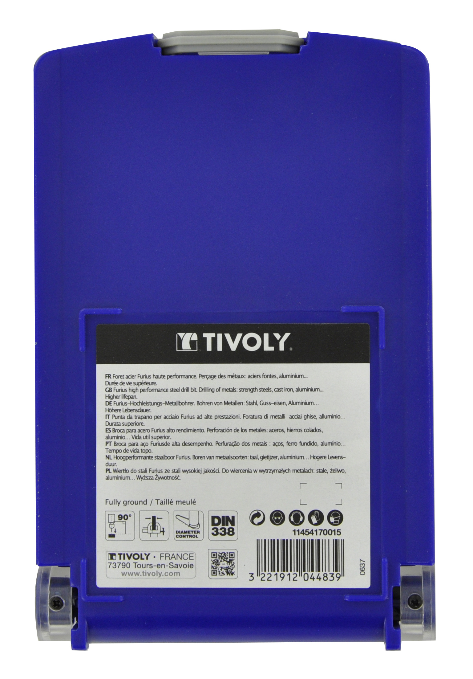19 forets métaux FURIUS HSS revêtus FUSIO pointe en croix Ø 1 à 10mm par 1/2 PREMIUM TIVOLY - 11454170015