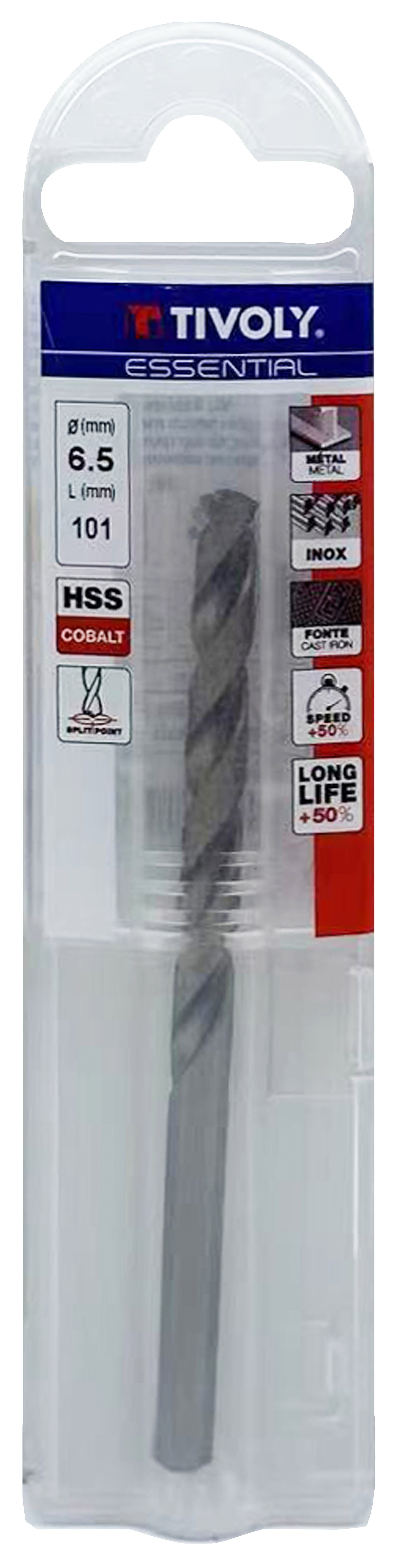 Foret métaux HSS-E5 -Revêtu GOLD -DIN338 -h8 -Pointe en croix Ø: 6.5 L: 101 TIVOLY - 11455040650