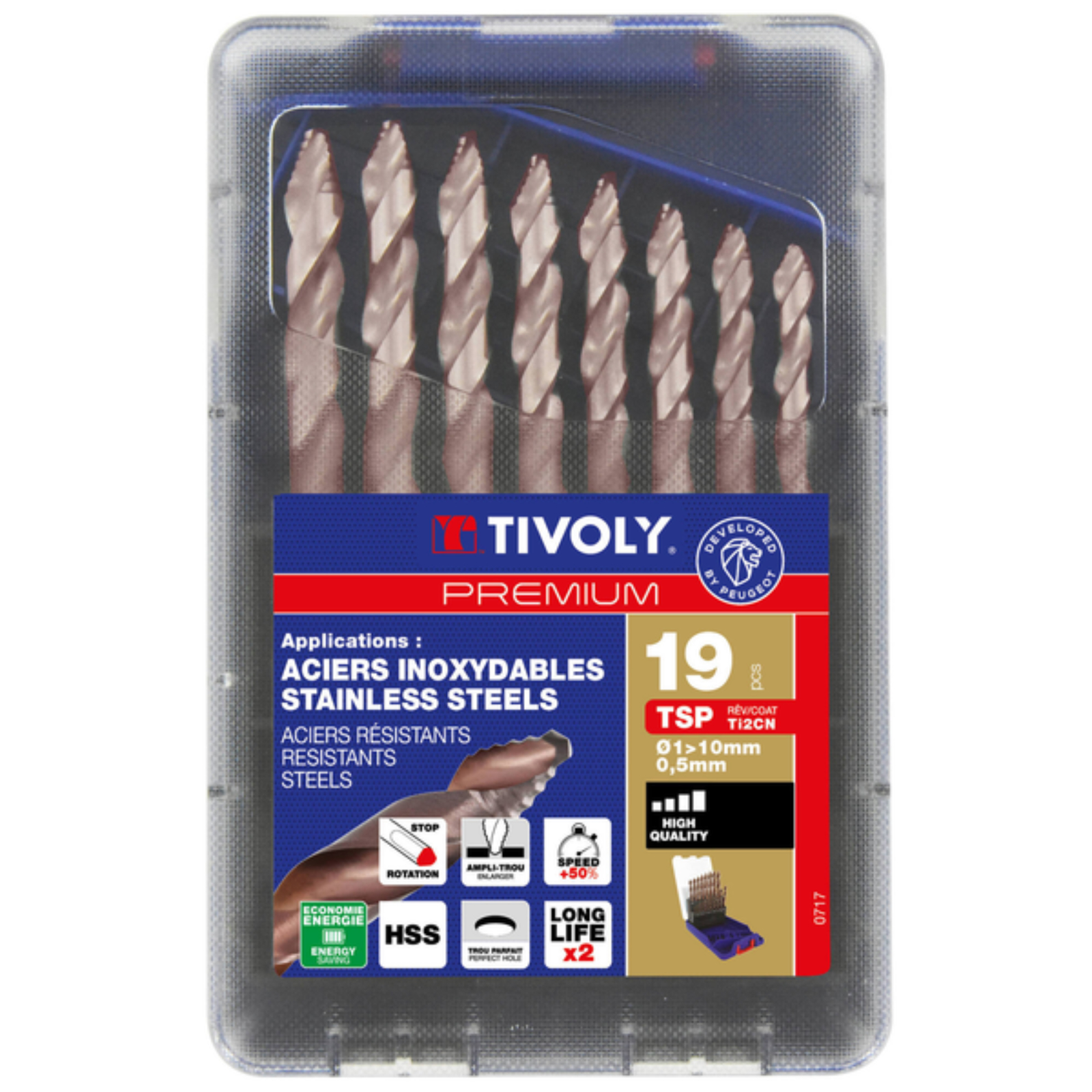 19 forets métaux HSS FUSIO TIVOLY 11457170015