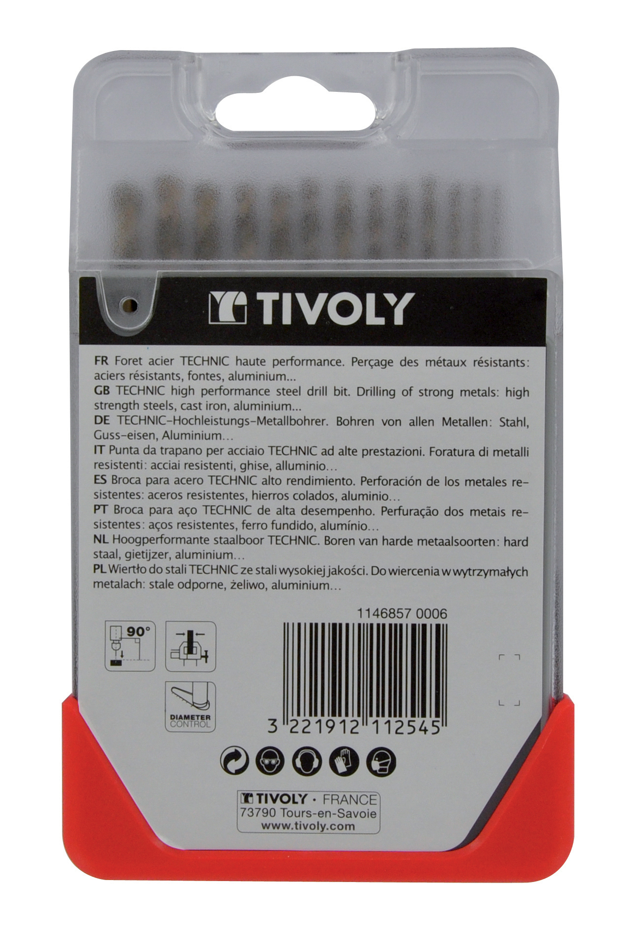 13 forets métaux HSS-E5 (Cobalt 5%) gradués SLR pointe en croix Ø 1,5 à 6,5mm TIVOLY - 11468570006