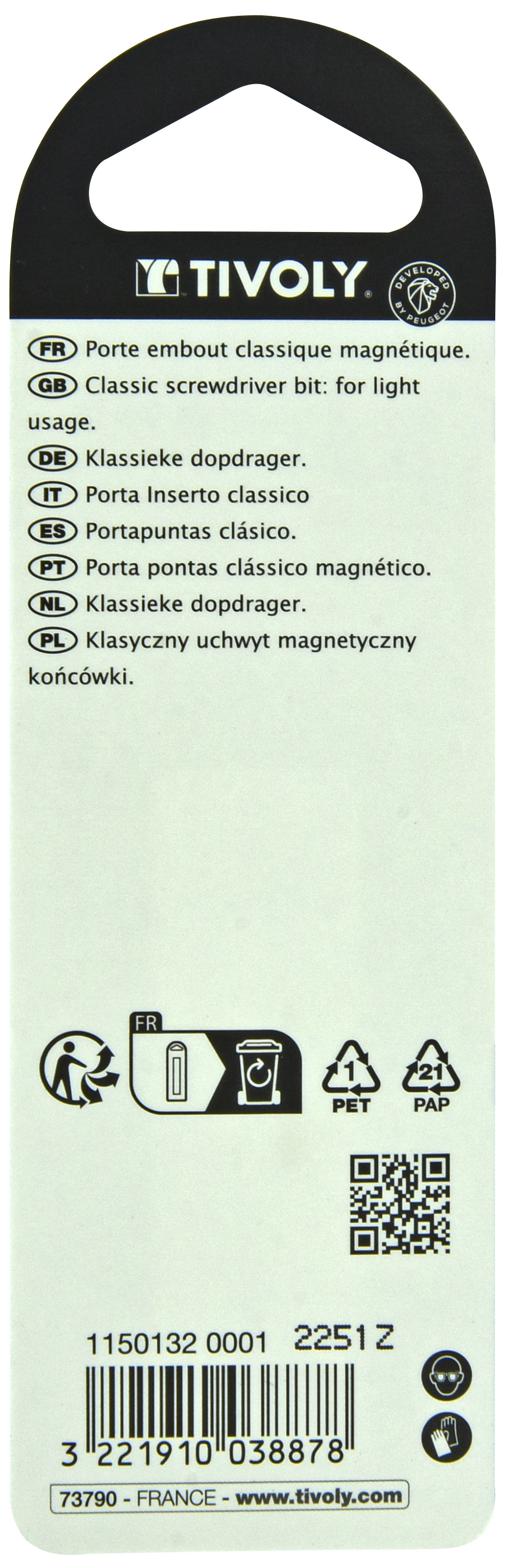 Porte-embout magnétique L60mm TIVOLY - 11501320001