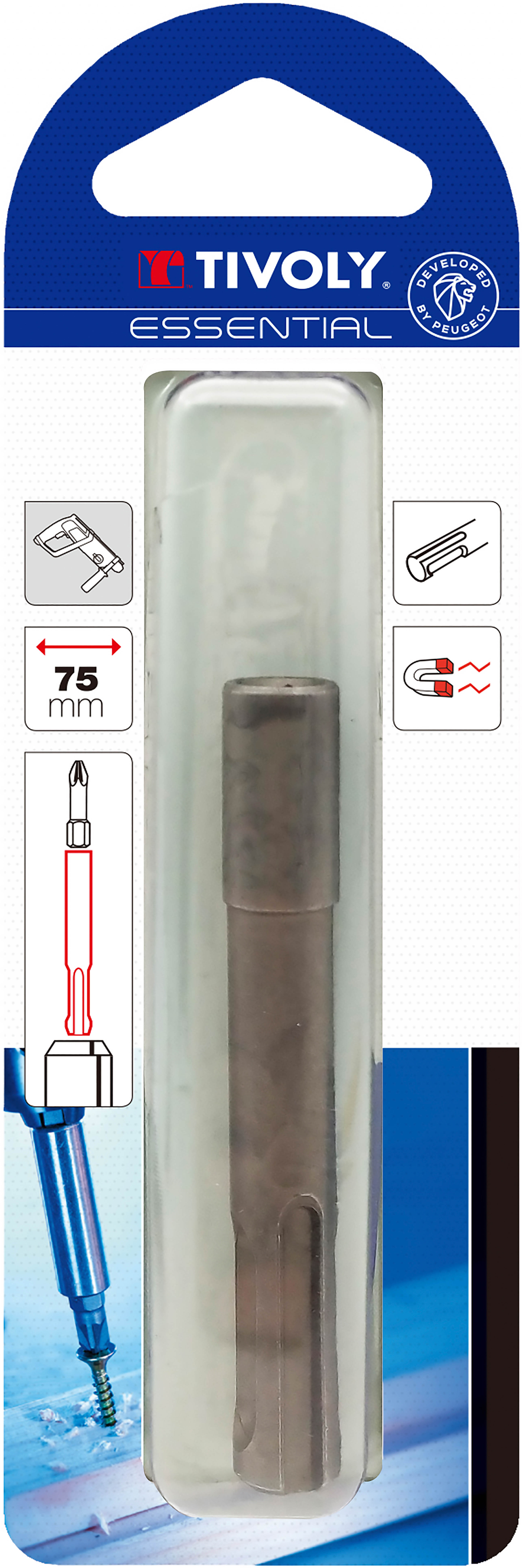 Porte-embout SDS L75mm TIVOLY - 11501320005