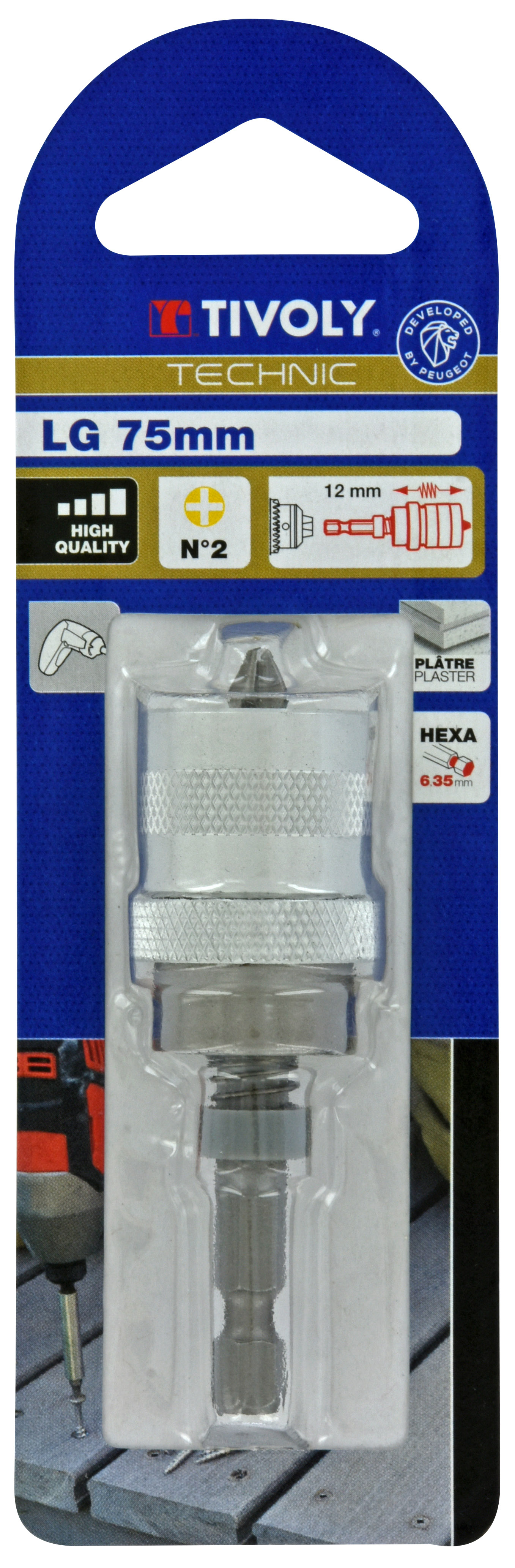 Spécial plaque de plâtre L75mm avec un embout de vissage PH2 TIVOLY - 11501320016