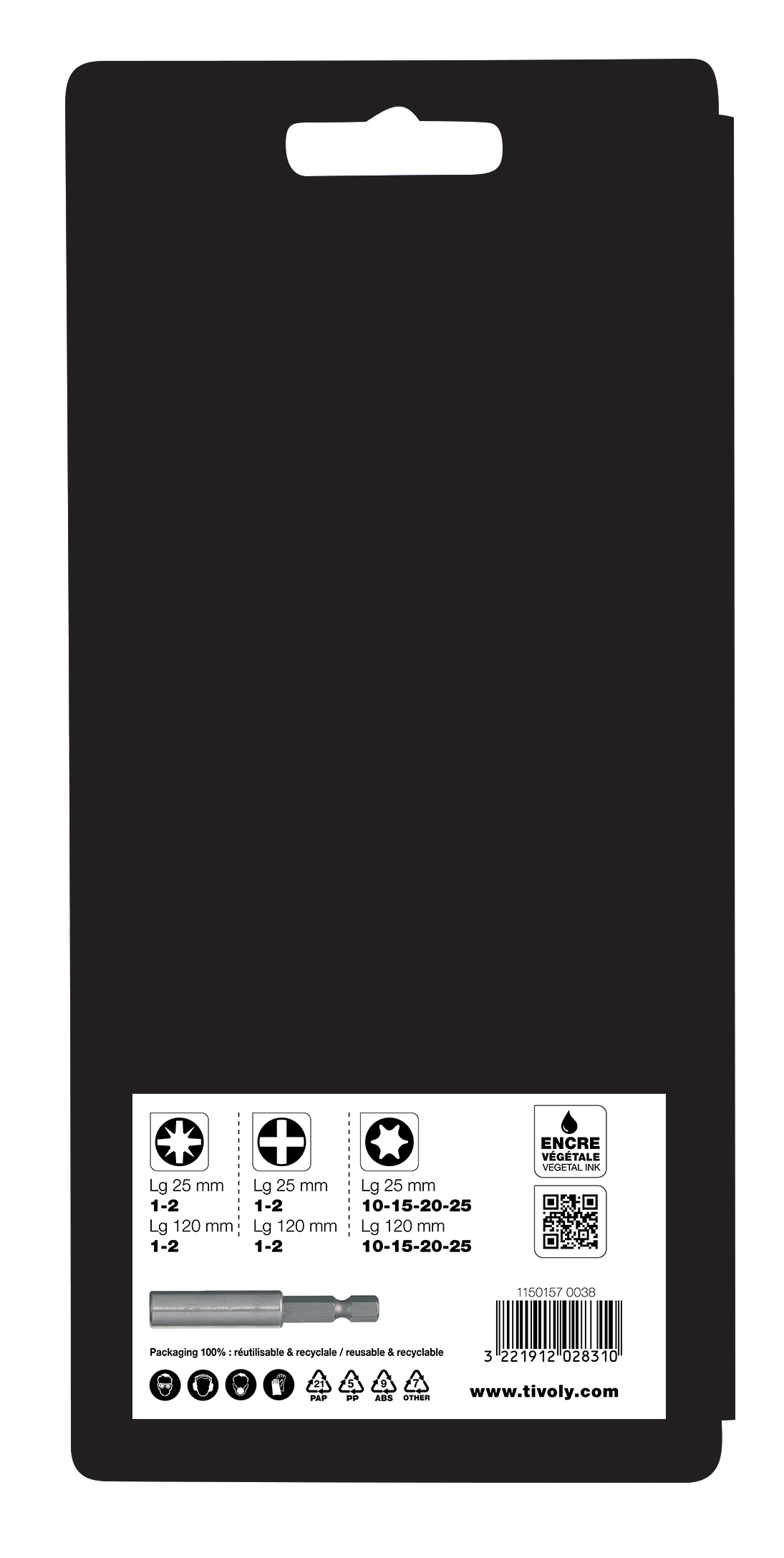 17 pièces -16 embouts extra longs L120mm bagués + 1 porte-embout TIVOLY - 11501570038