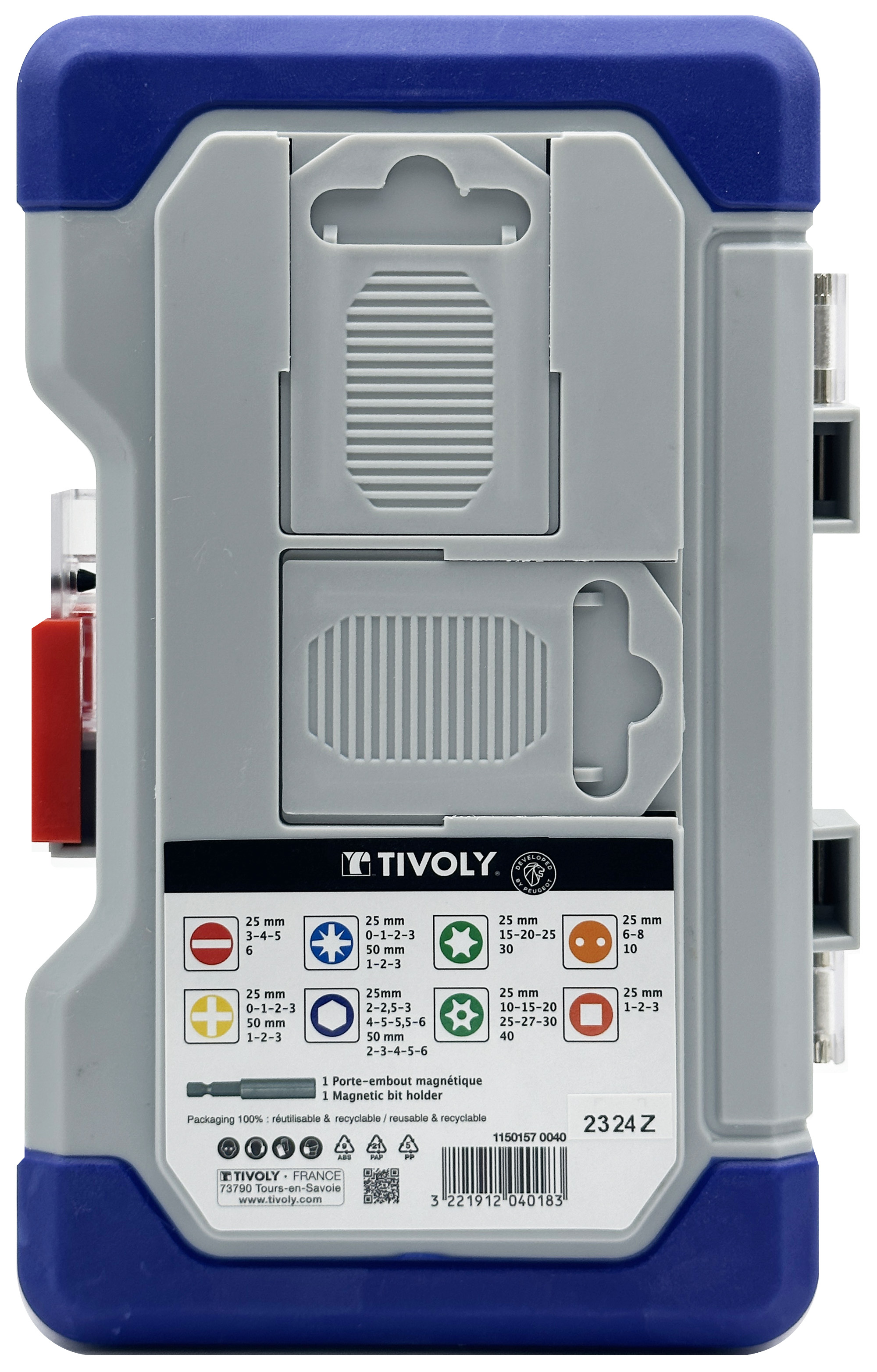 54 pièces -53 embouts L 25- 50mm + 1 porte-embout magnétique TIVOLY - 11501570040