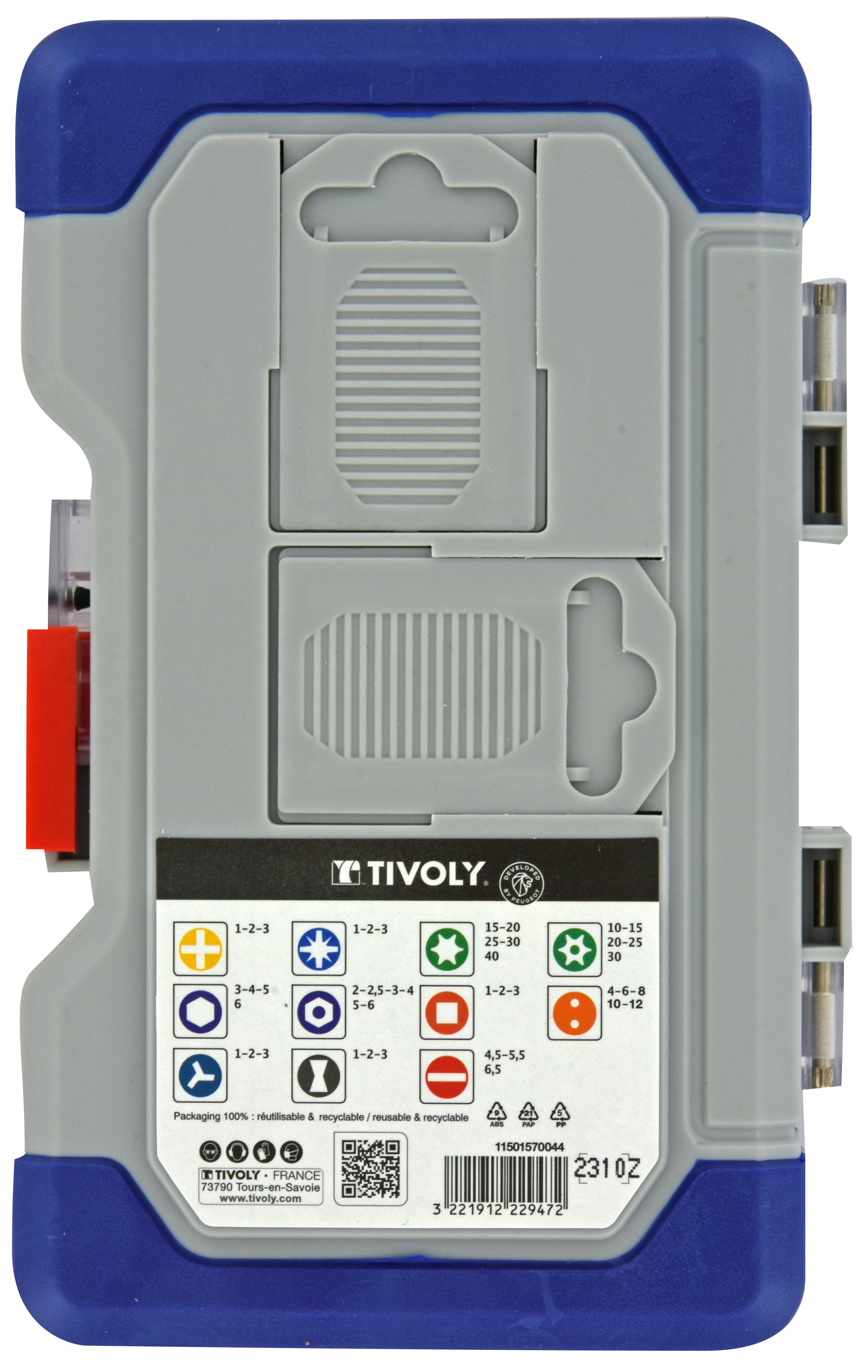 43 pièces -Embouts vissage longs L 50mm TIVOLY - 11501570044