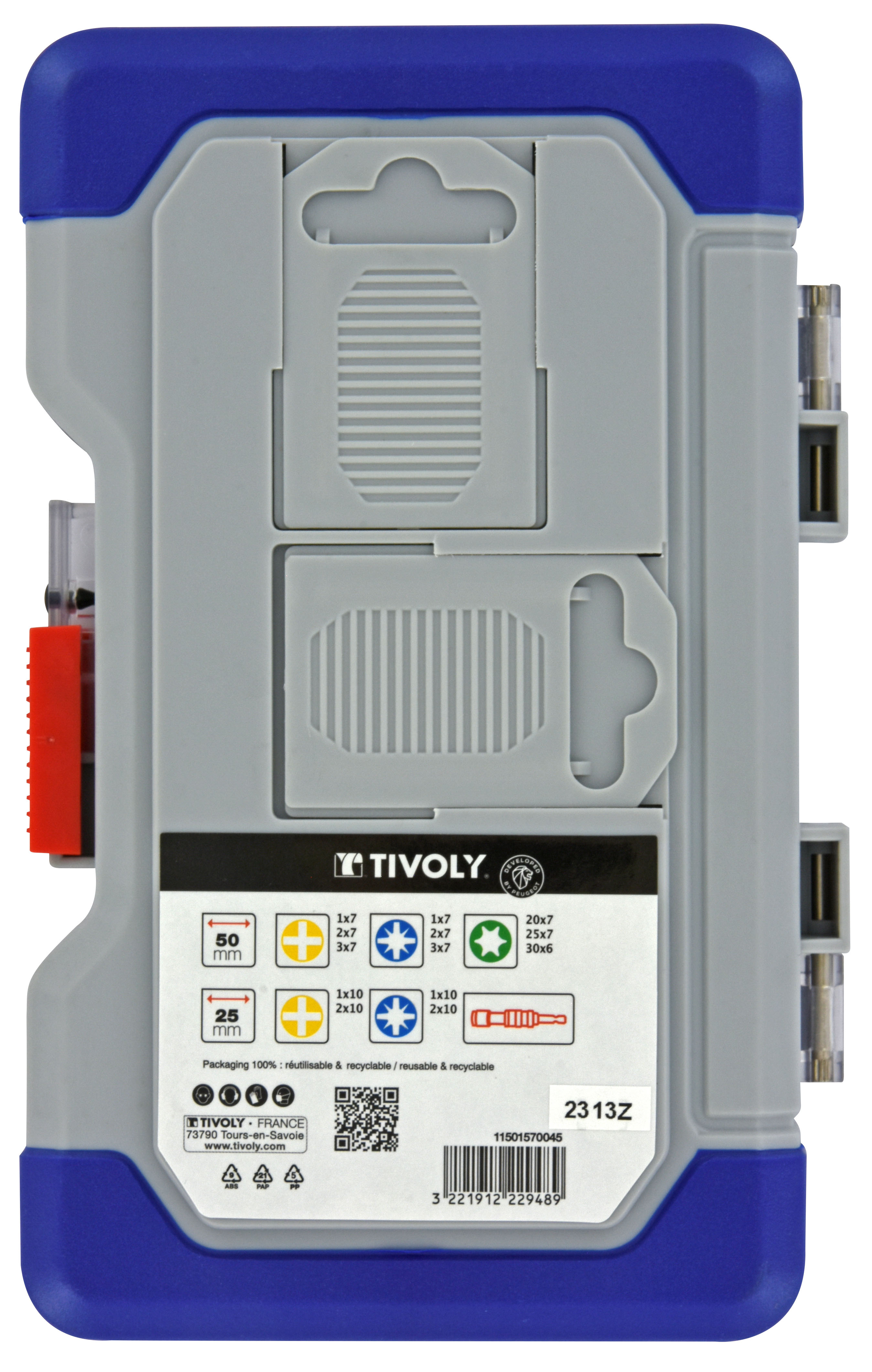 103 pièces -Embouts L25- 50mm + 1 Porte embout magnétique Quick change TIVOLY - 11501570045