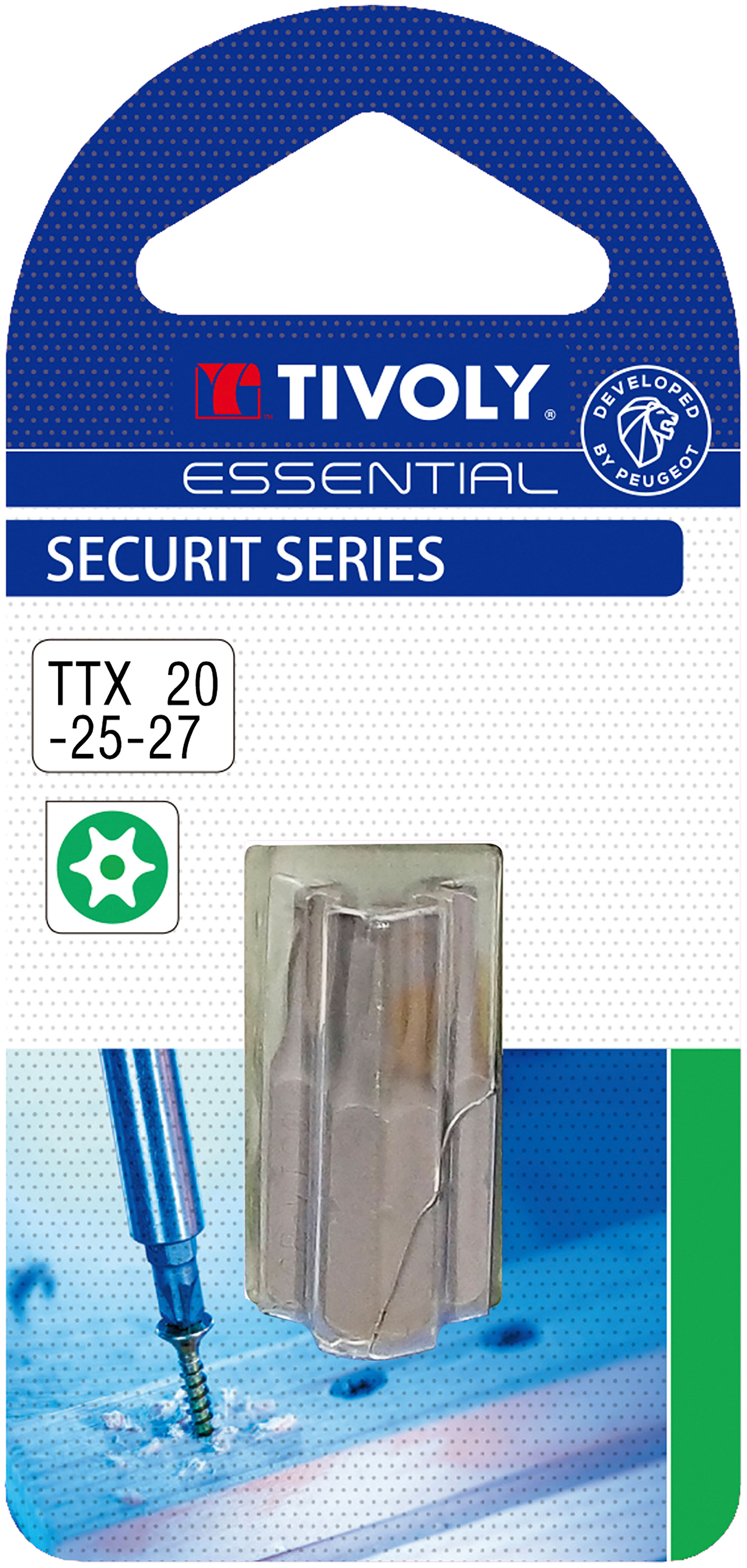 Embout de vissage -Vis sécurité -Pour vis Torx tamper N°: N20-25-27 / L: 25 TIVOLY - 11501720003