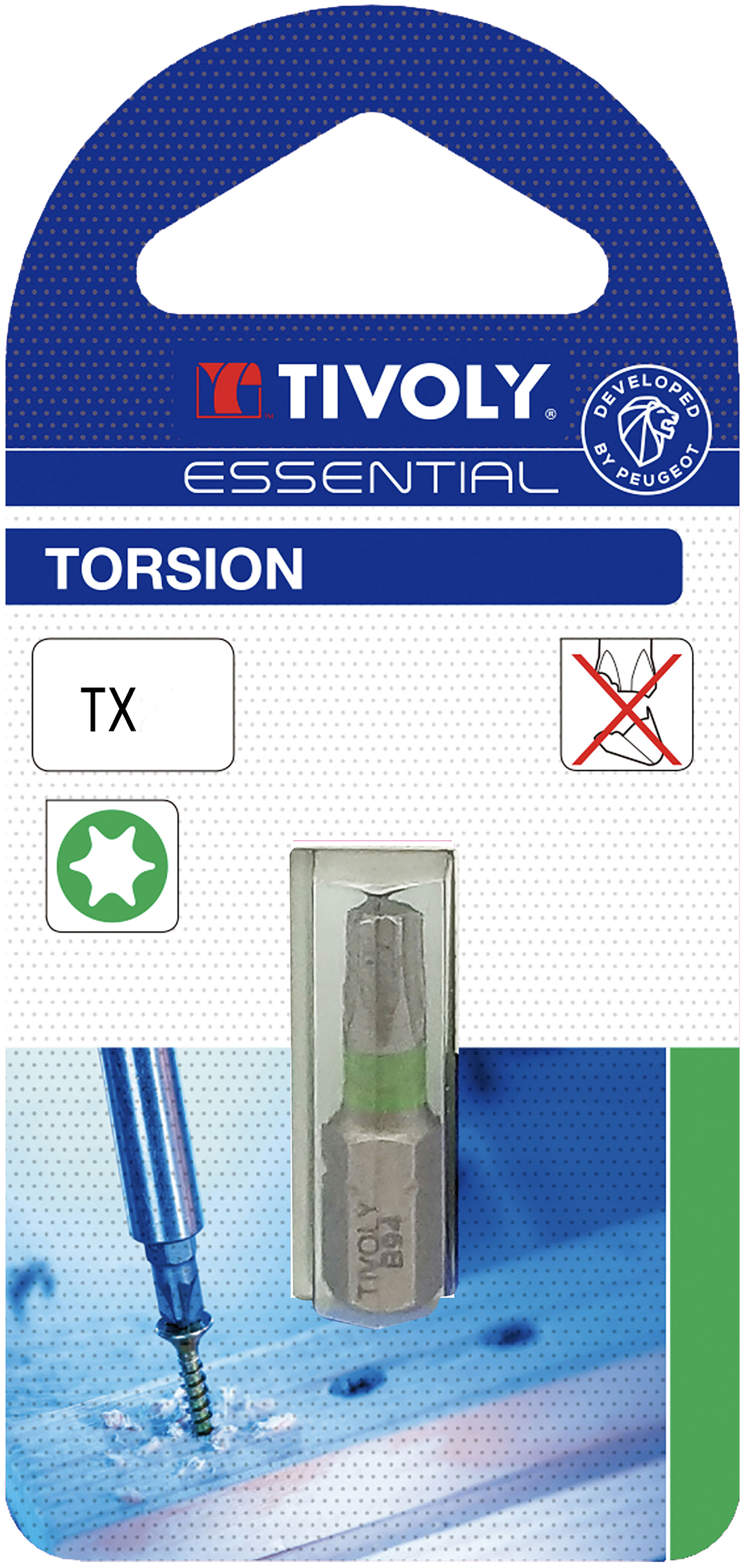 Embout de vissage -Torsion -Pour vis Torx (Blister) N°: N20-25-30 / L: 25 TIVOLY - 11520520001
