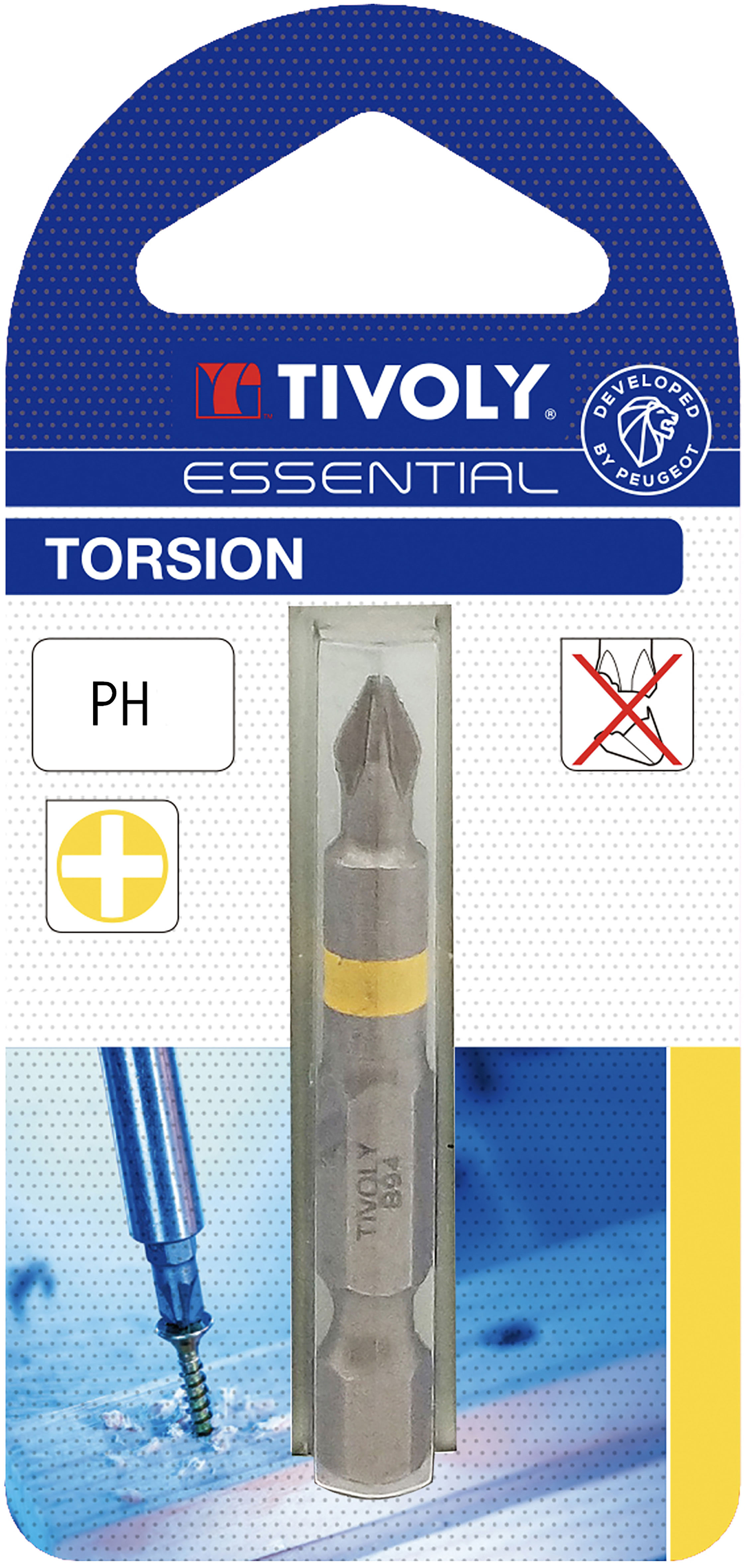 Embout de vissage -Torsion -Pour vis Phillips (Blister) N°: N2 / L: 50 TIVOLY - 11520820200