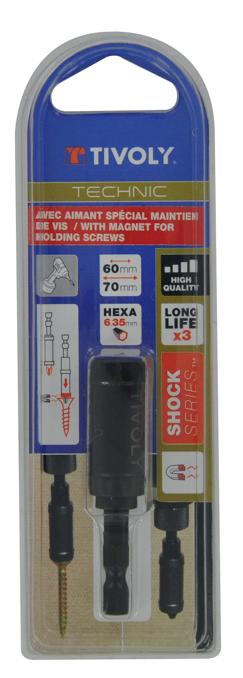 Porte-embout Impact aimanté pour vis longue et lourde TIVOLY - 11521320003