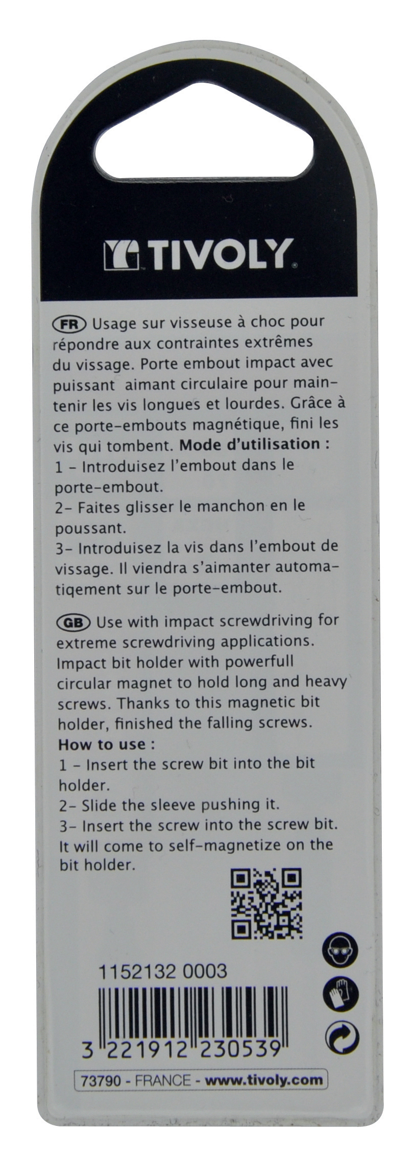 Porte-embout Impact aimanté pour vis longue et lourde TIVOLY - 11521320003