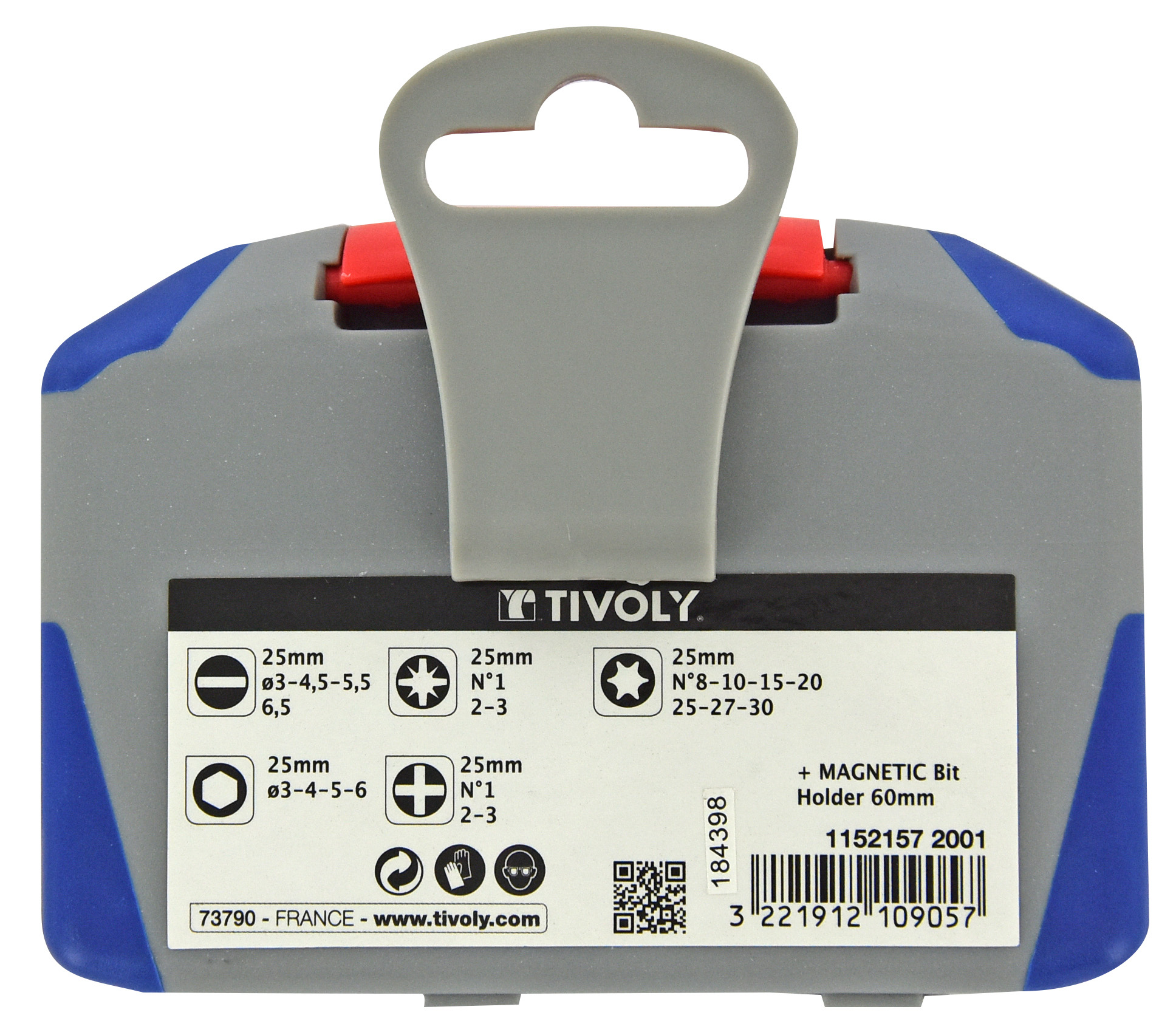 22 pièces -21 embouts torsion + 1 porte-embout magnétique Quick change TIVOLY - 11521572001