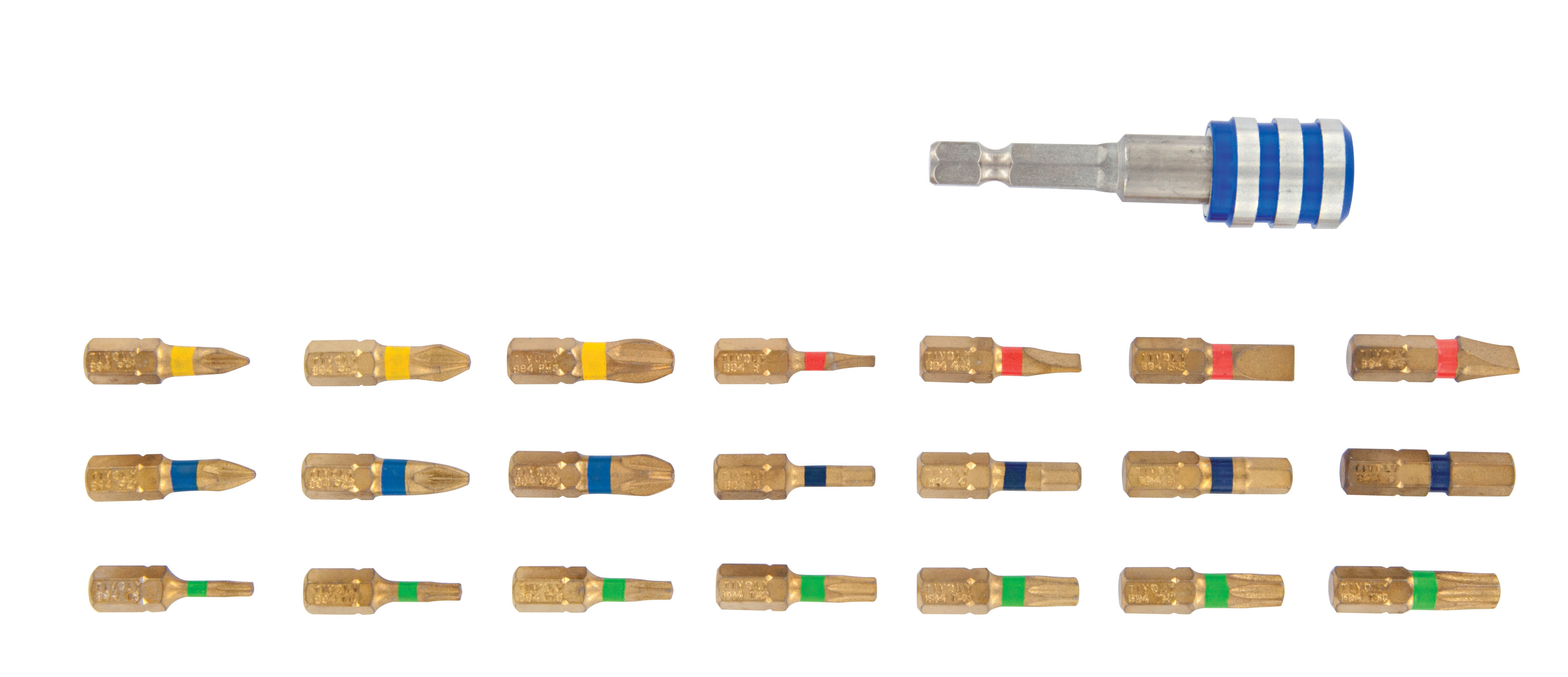 22 pièces -21 embouts torsion diamant + 1 porte-embout magnétique quick change TIVOLY - 11521572005