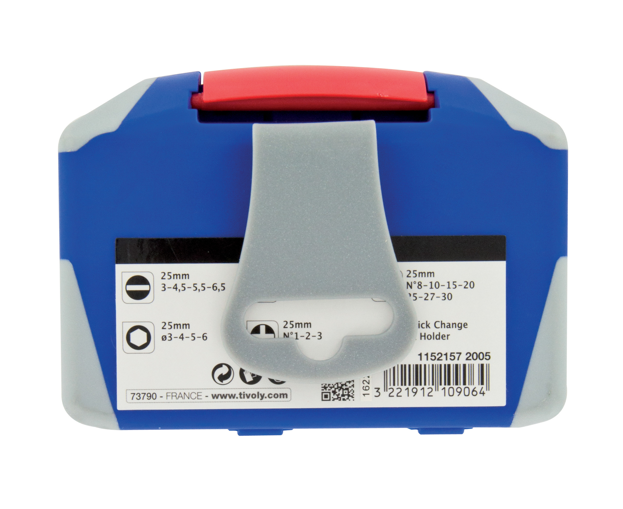 22 pièces -21 embouts torsion diamant + 1 porte-embout magnétique quick change TIVOLY - 11521572005