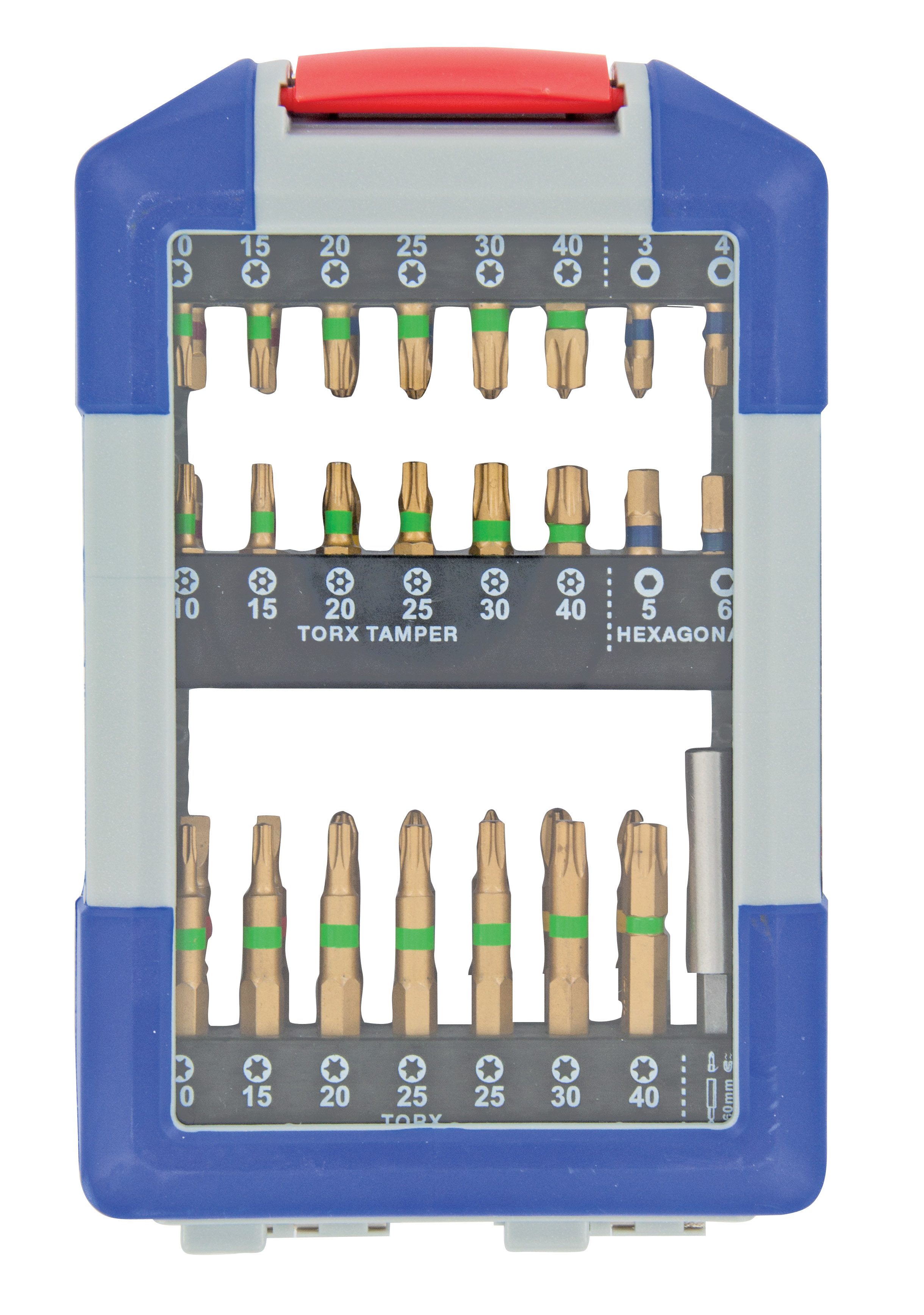 48 pièces -47 embouts torsion revêtus TiN bagués + 1 porte-embout magnétique TIVOLY - 11521572006