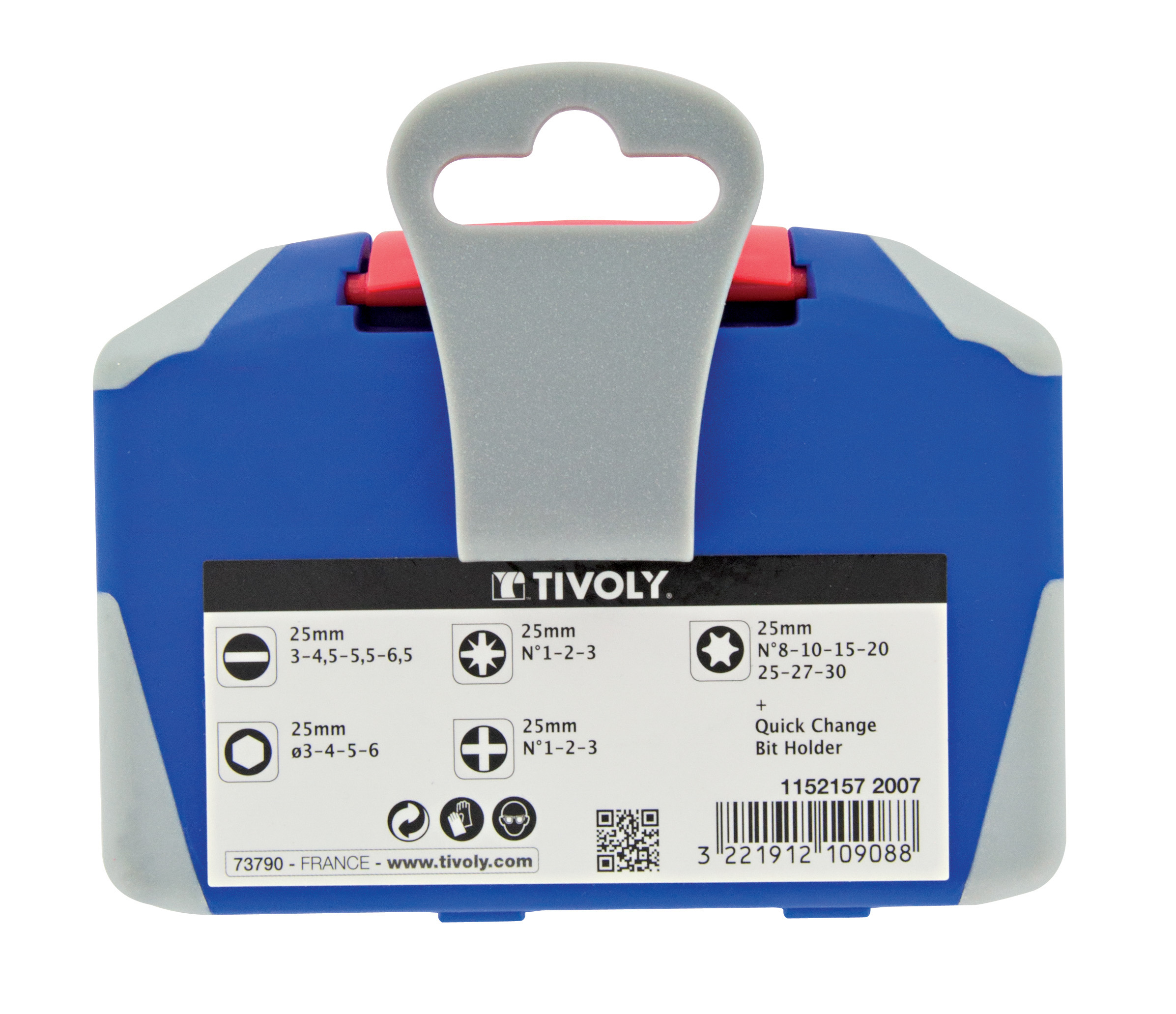 22 pièces -21 embouts torsion inox + 1 porte-embout magnétique Quick change TIVOLY - 11521572007