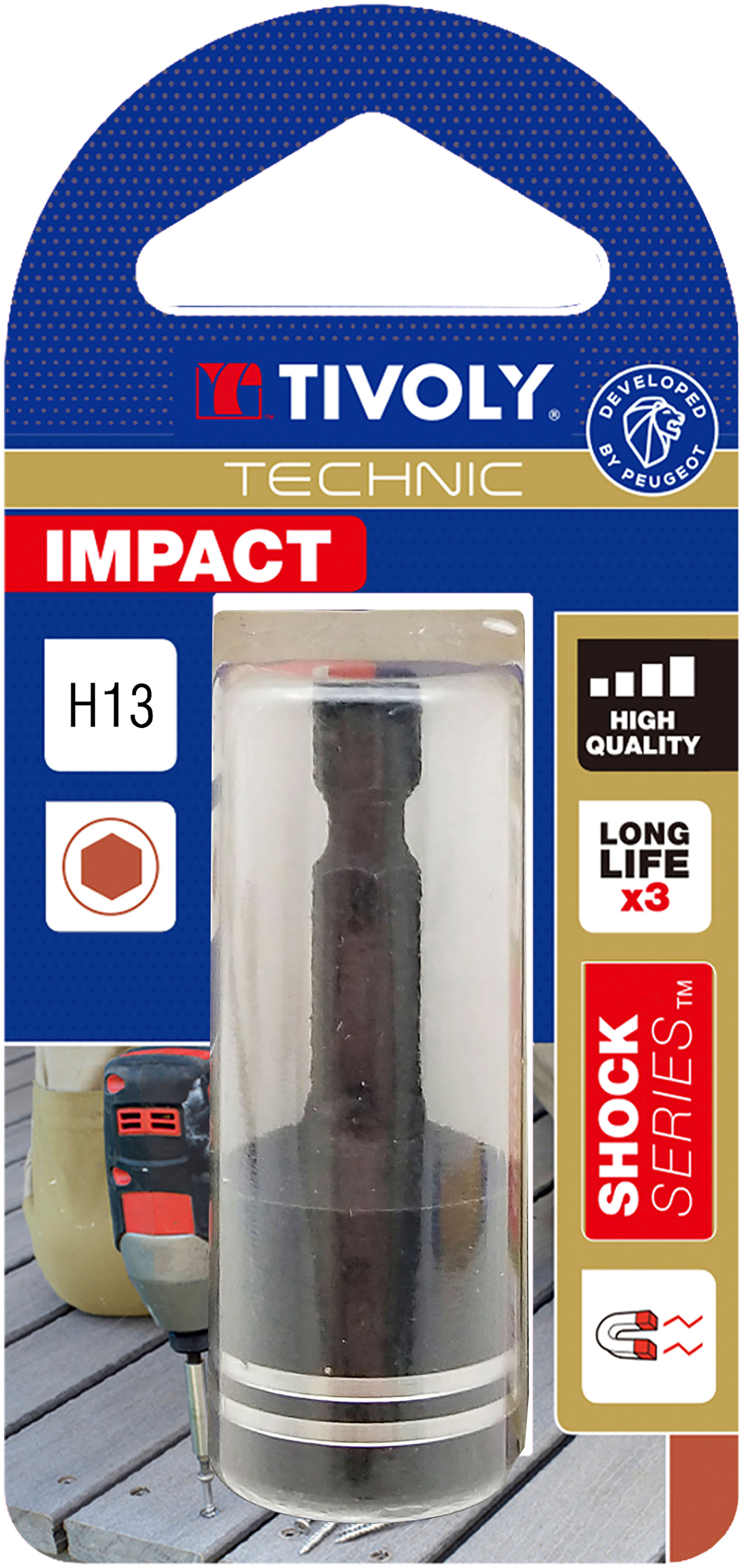 Noix de serrage magnétique -IMPACT (Blister) N°: N13 / L: 45 TIVOLY - 11521921300