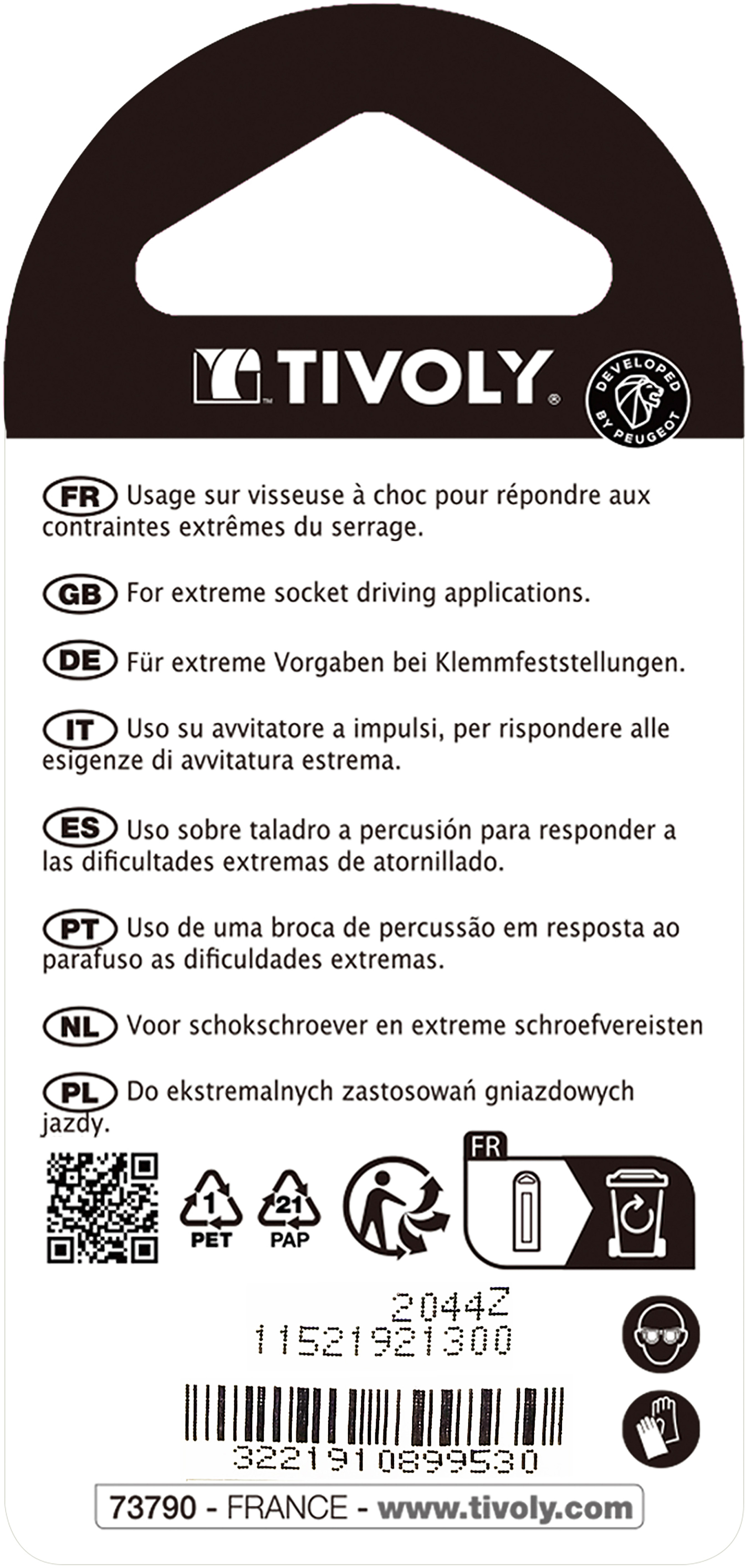 Noix de serrage magnétique -IMPACT (Blister) N°: N13 / L: 45 TIVOLY - 11521921300