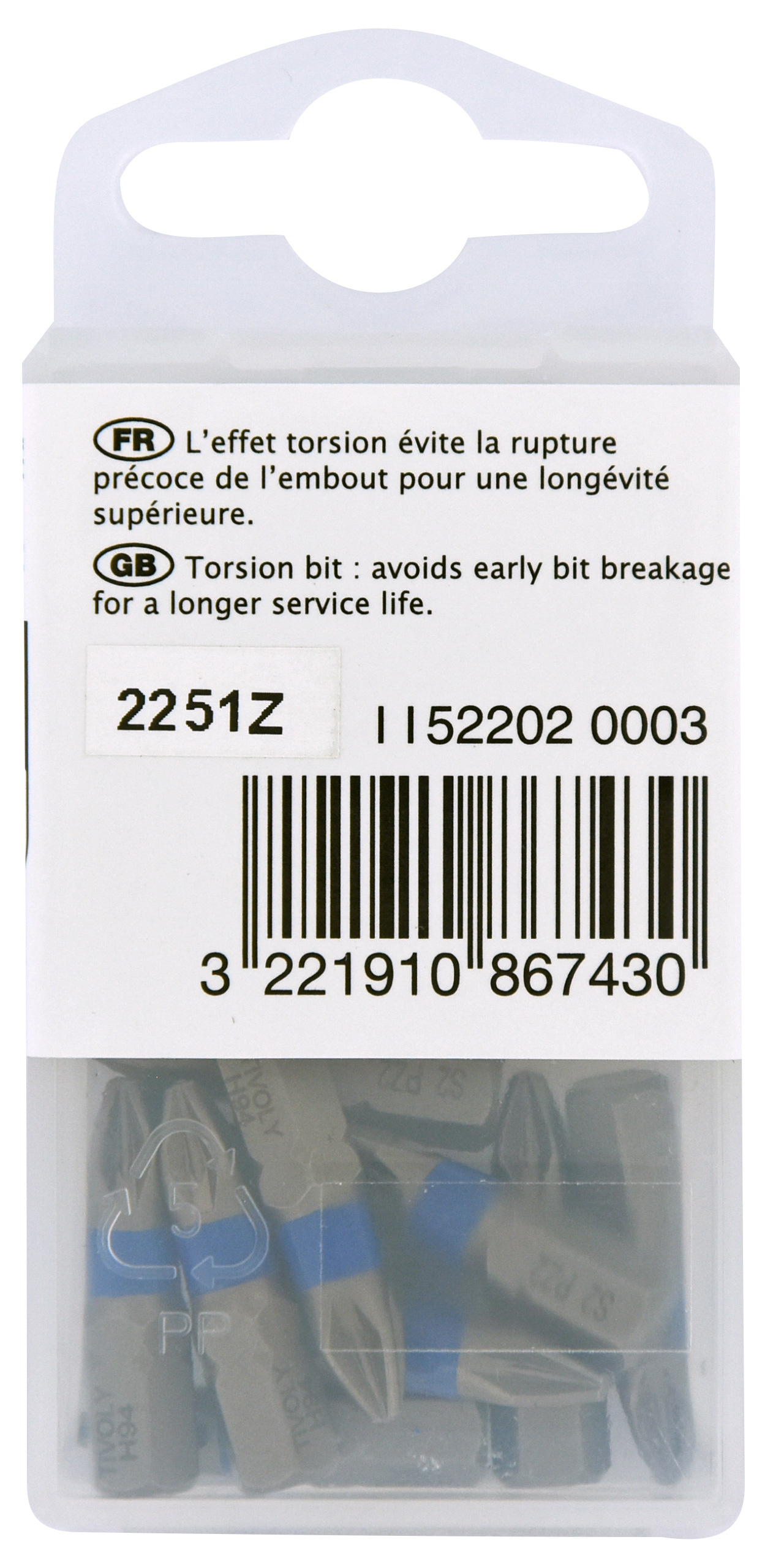 10 embouts PZ2 torsion TIVOLY - 11522020003