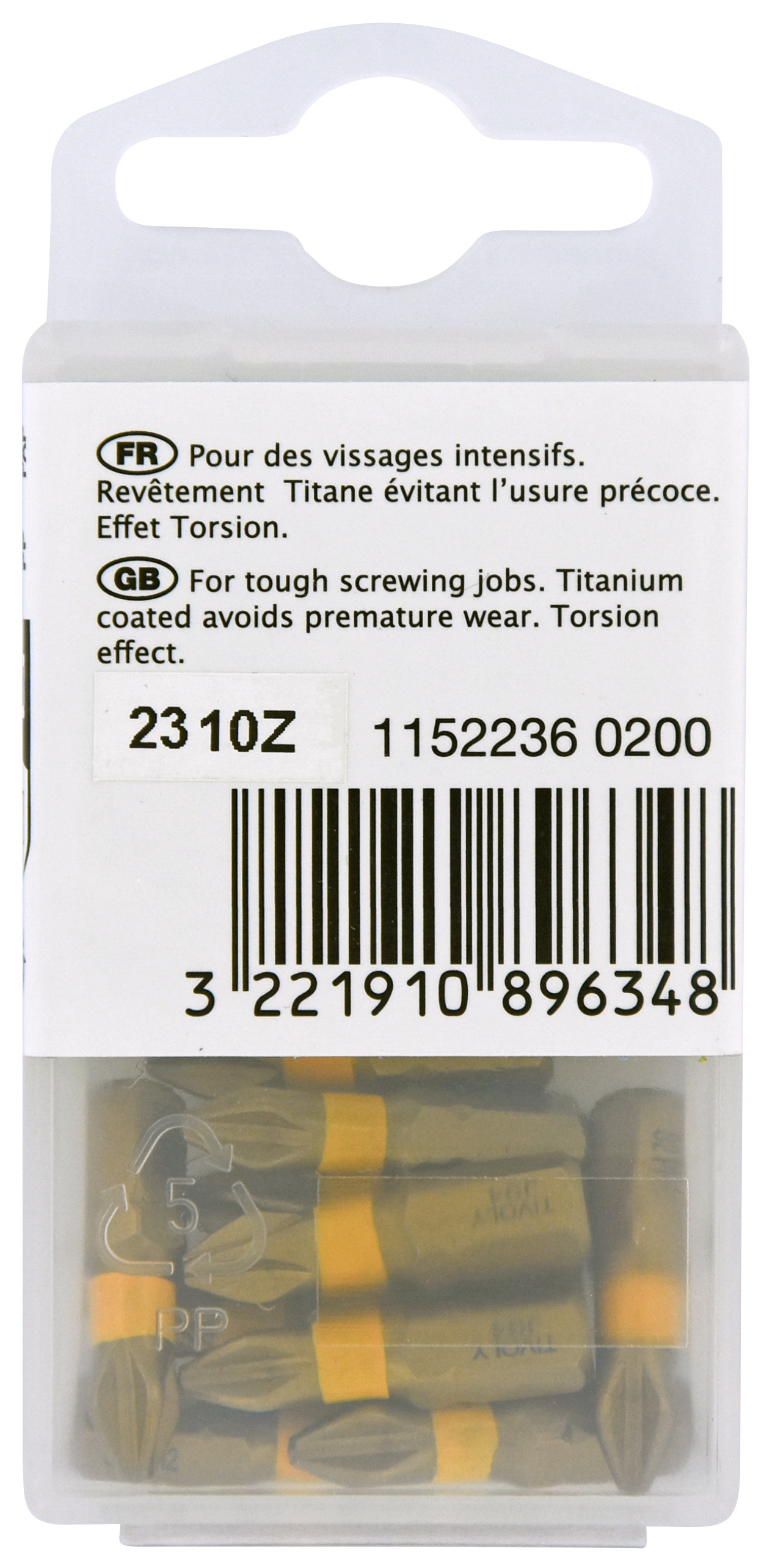 Embout de vissage -Torsion TiN -Pour vis Phillips N°: N2 / L: 25 TIVOLY - 11522360200