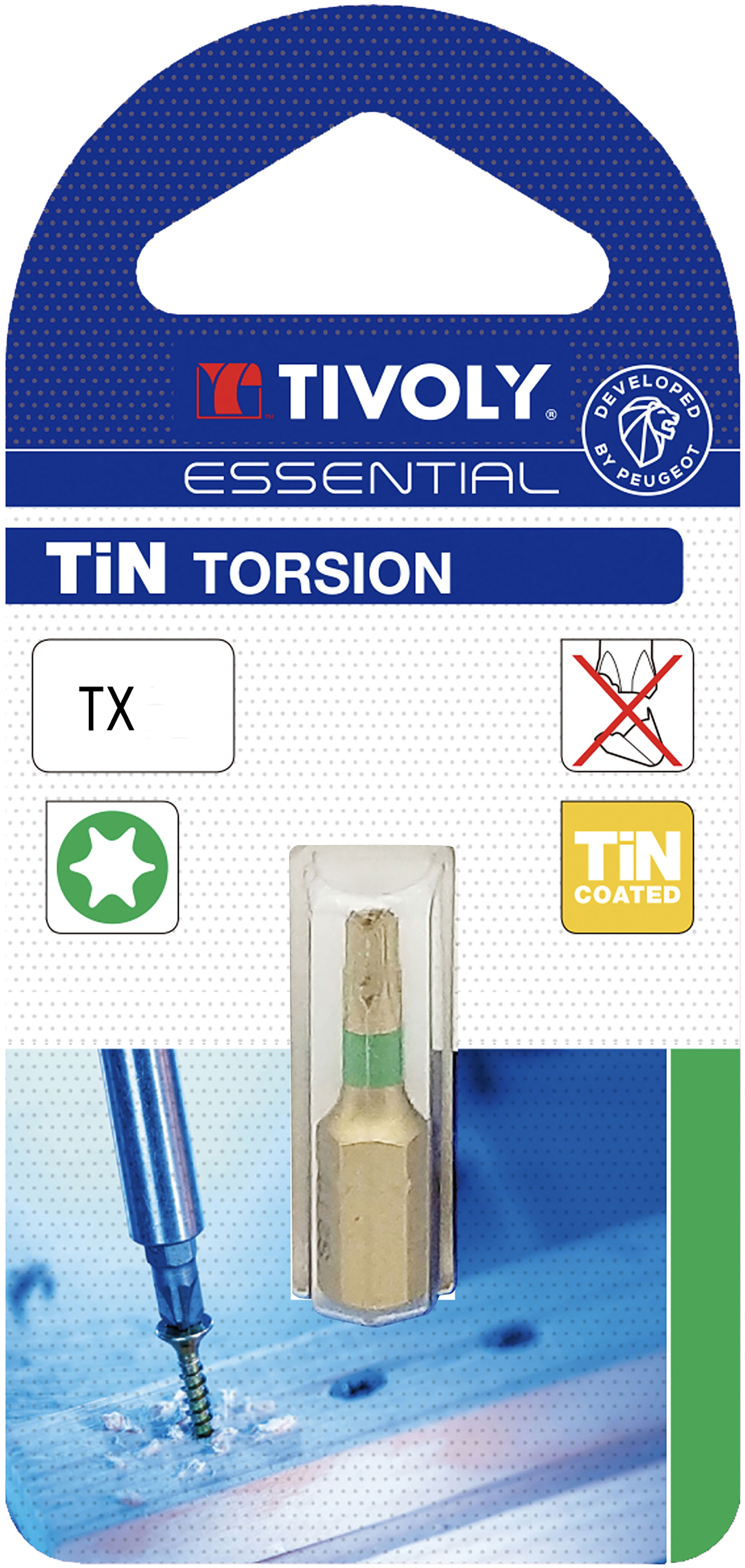 Embout de vissage -Torsion TiN -Pour vis Torx (Blister) N°: N10 / L: 25 TIVOLY - 11522521000