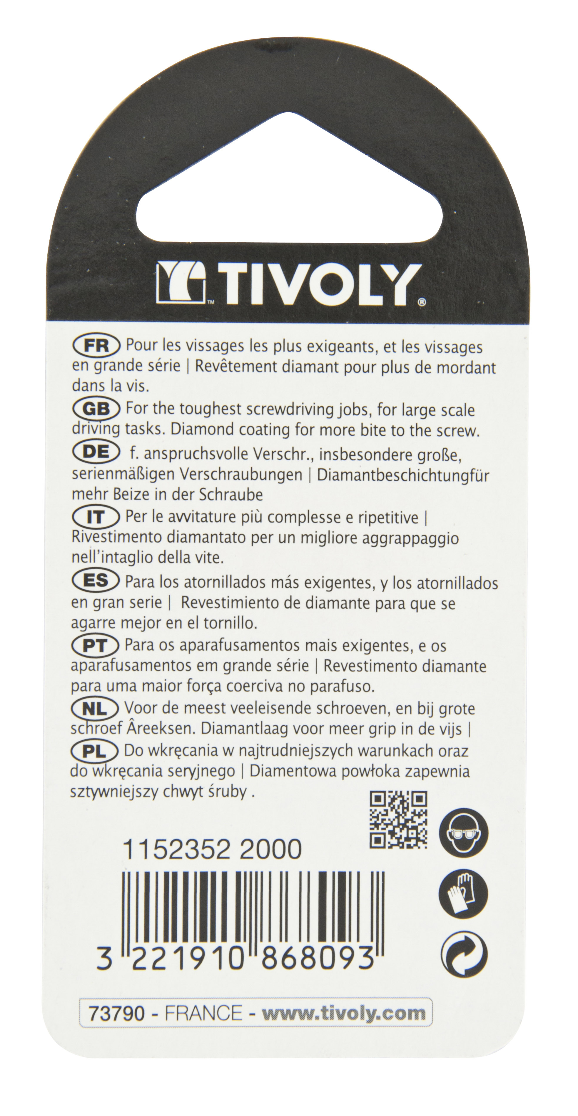 Embout de vissage -Torsion diamant IMPACT -Pour vis Torx N°: N20 / L: 25 TIVOLY - 11523522000