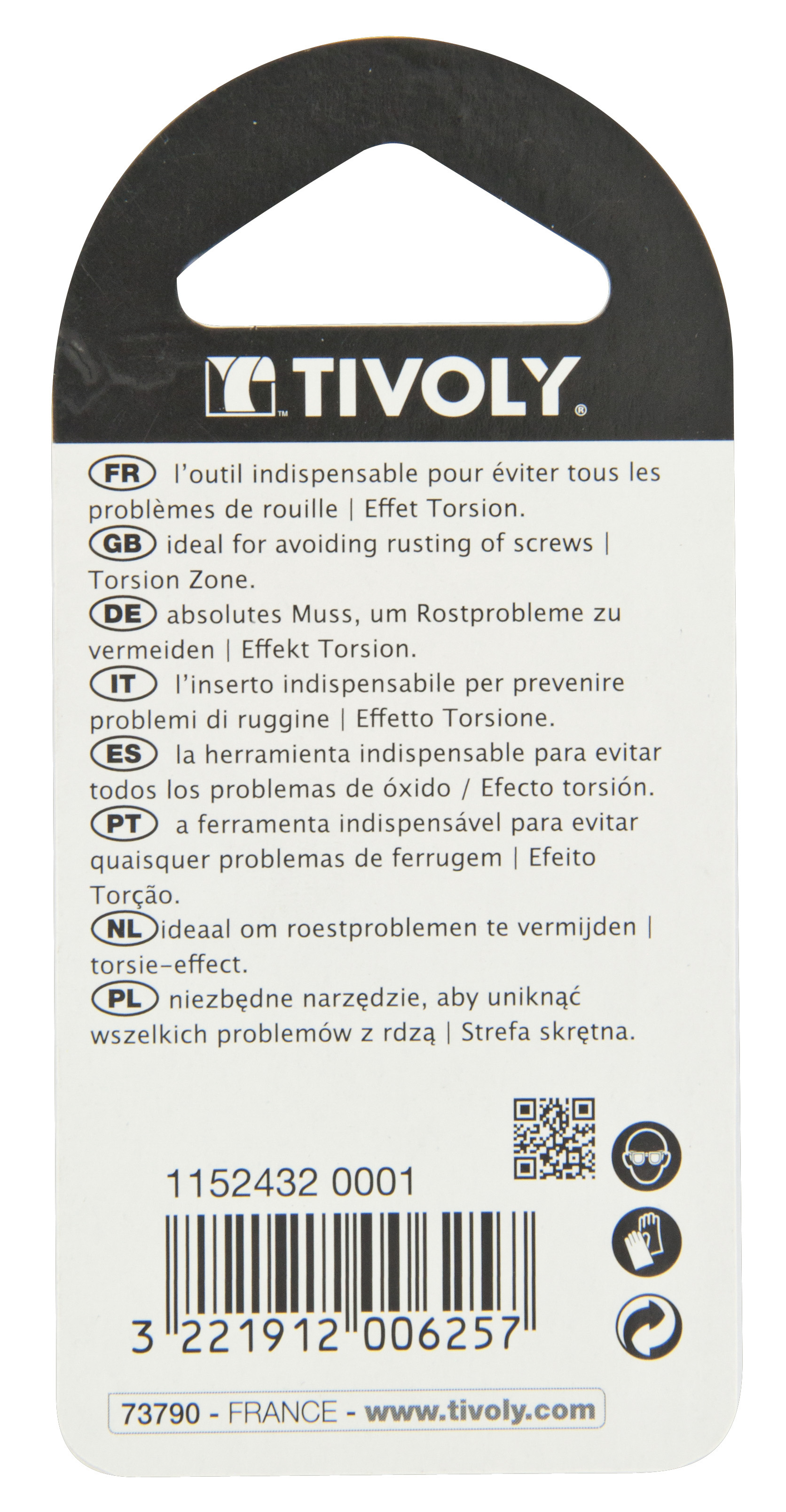 Embout de vissage -Torsion INOX -Pour vis Phillips (Blister) N°: N1-2-3 / L: 25 TIVOLY - 11524320001