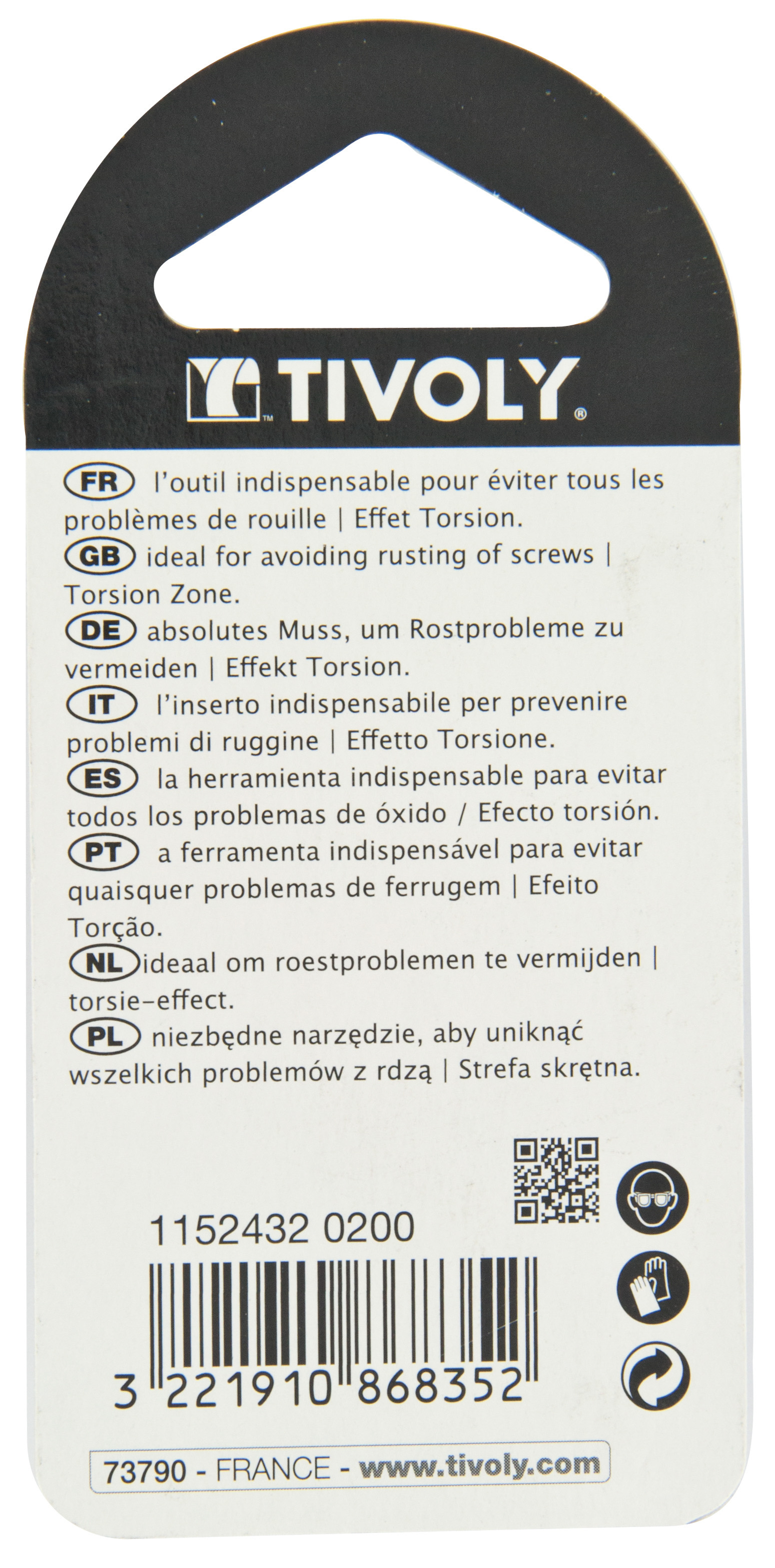 Embout de vissage -Torsion INOX -Pour vis Phillips (Blister) N°: N2 / L: 25 TIVOLY - 11524320200