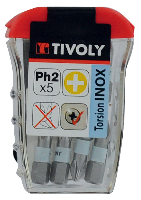 5 embouts inox torsion PH2 TIVOLY - 11524370001