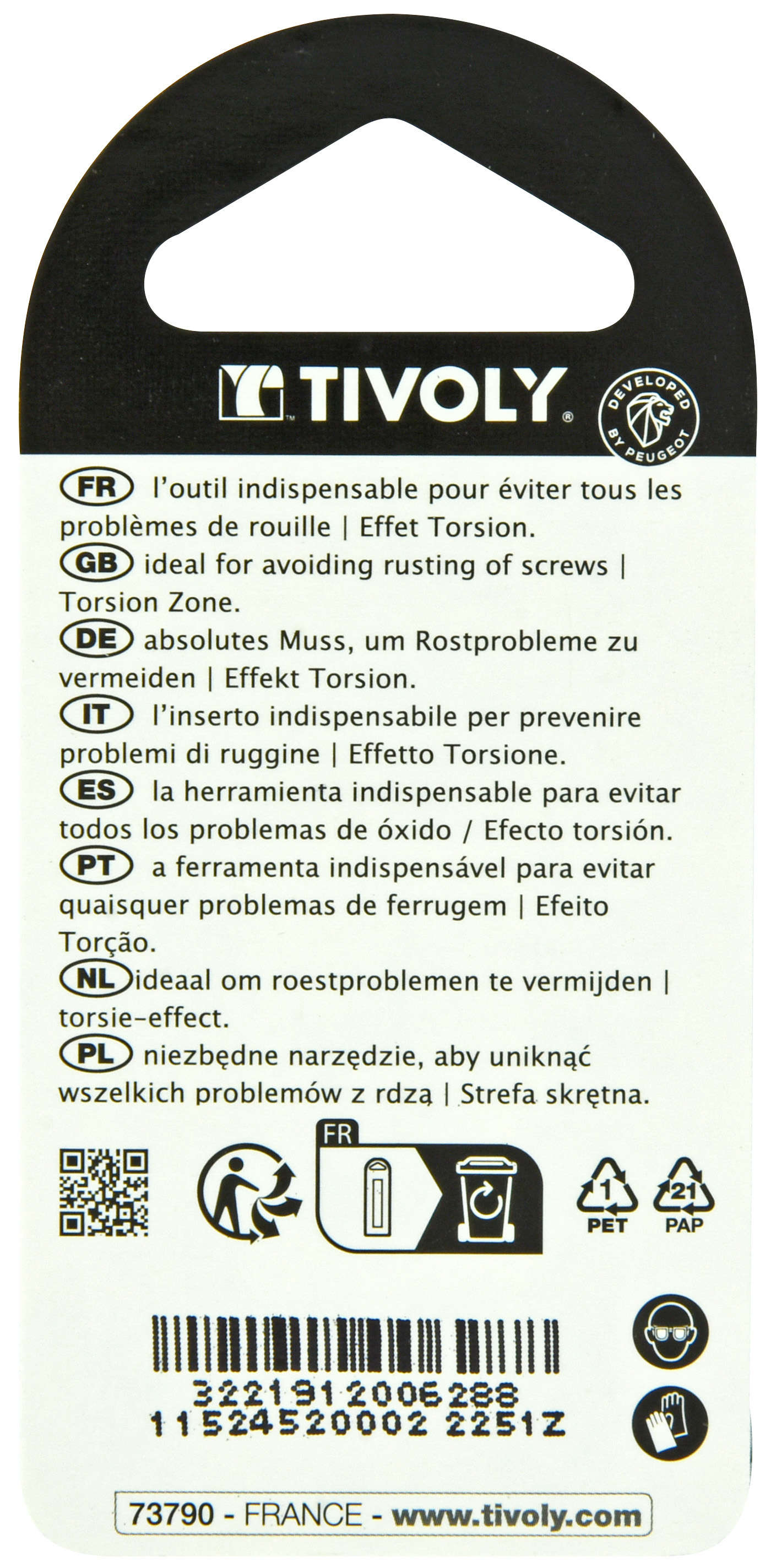 Embout de vissage -Torsion INOX -Pour vis Torx (Blister) N°: N10-15-20 / L: 25 TIVOLY - 11524520002