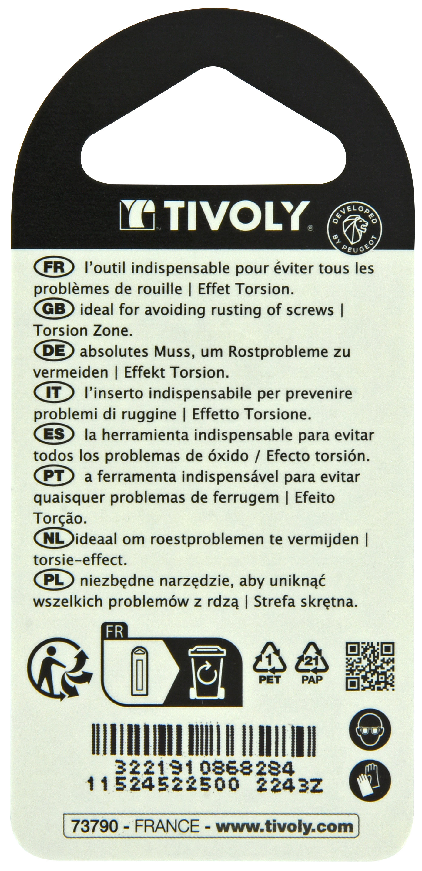 Embout de vissage -Torsion INOX -Pour vis Torx (Blister) N°: N20 / L: 25 TIVOLY - 11524522000