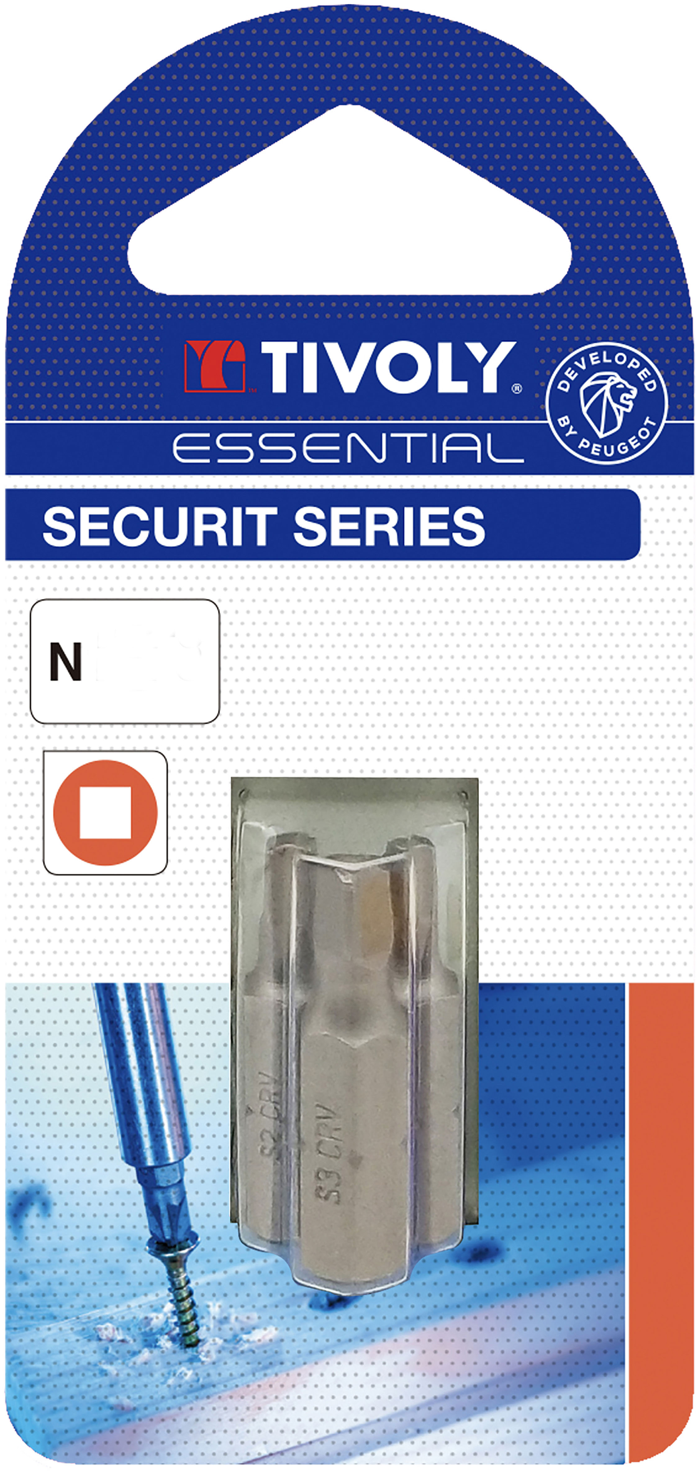 Embout de vissage -Vis sécurité -Pour vis carrée (Blister) N°: 1-2-3 / L: 25 TIVOLY - 11530620001