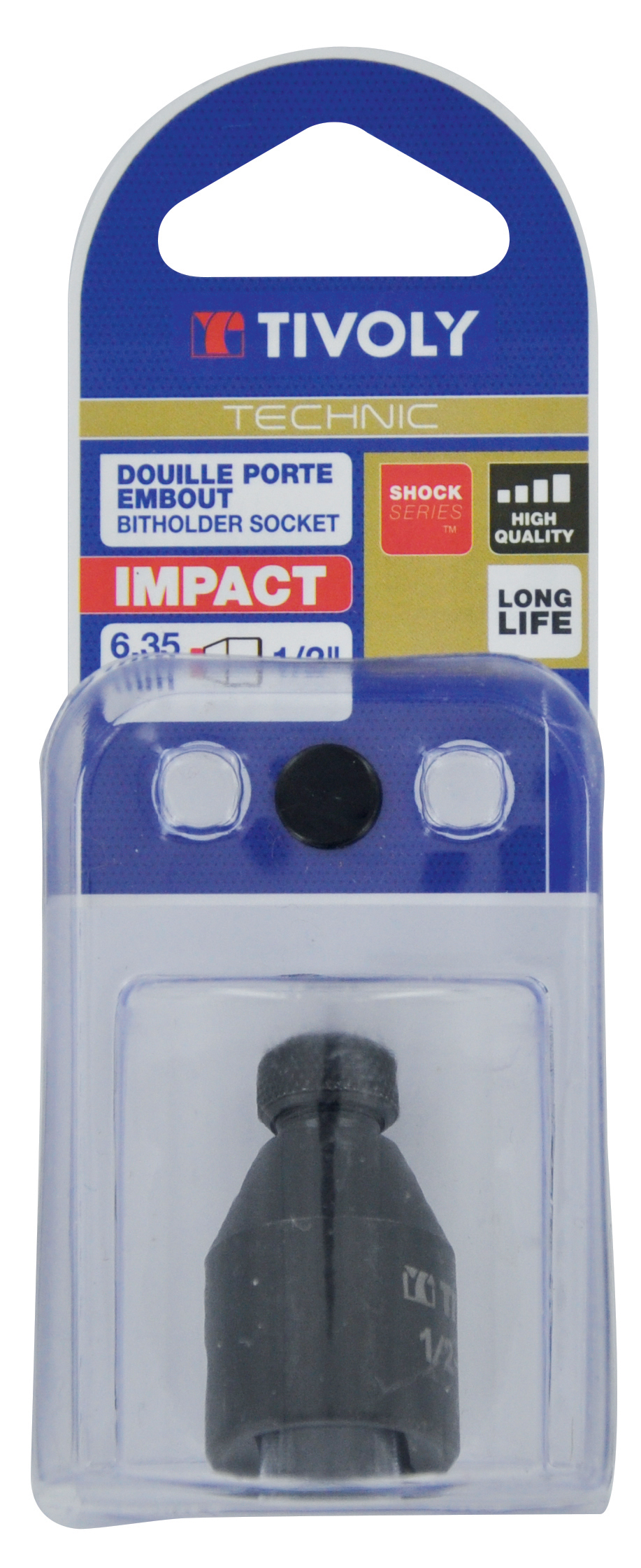 Porte douille à choc hexa 6,35 mm > M 1/2